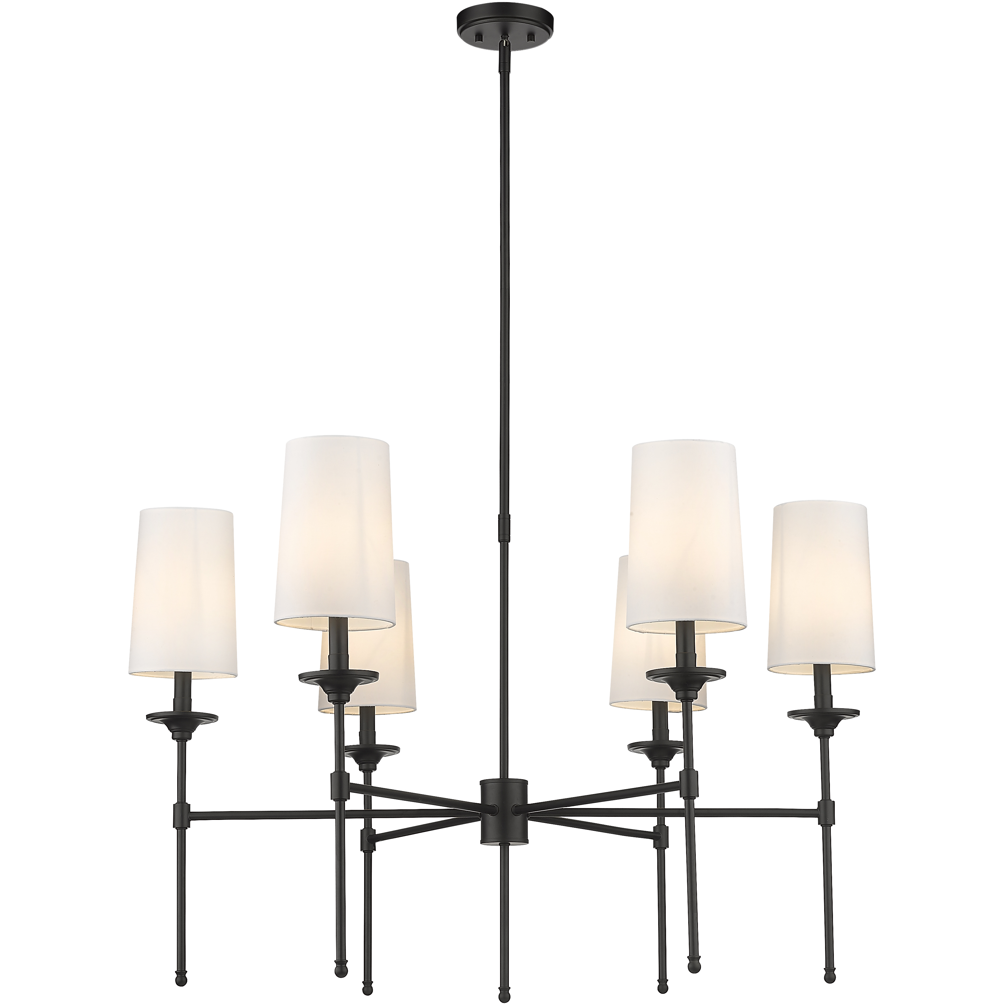 Emily 6 Light 38 inch Matte Black Chandelier Ceiling Light