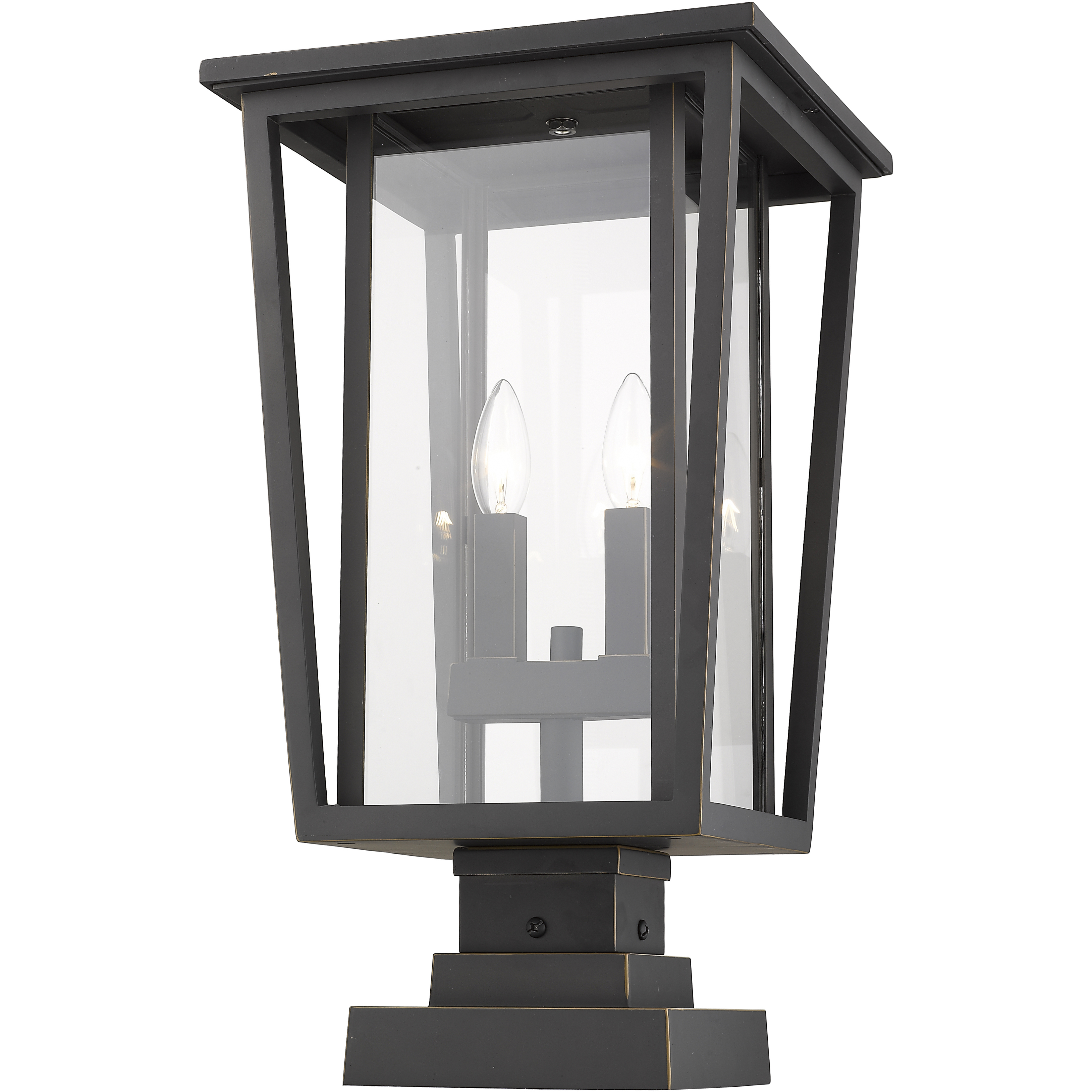 Seoul 2 Light 20.75 inch Oil Rubbed Bronze Outdoor Pier Mounted Fixture