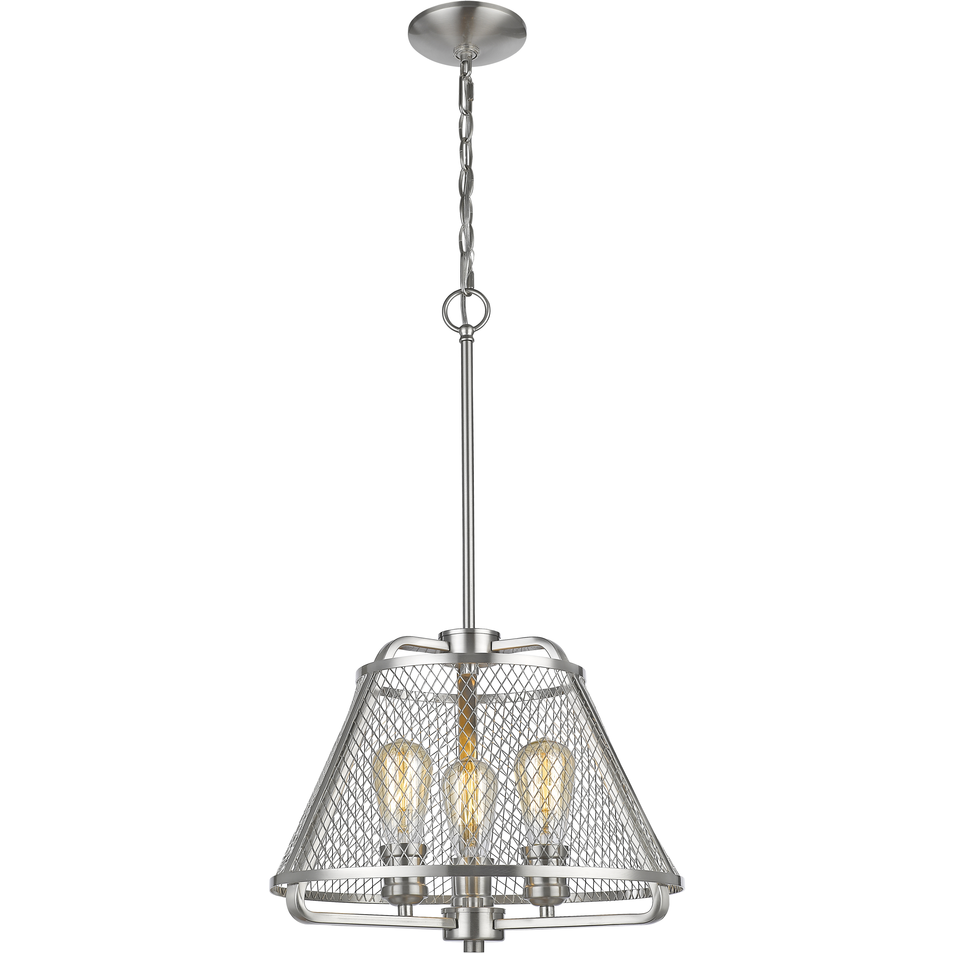 Iuka 3 Light 16 inch Brushed Nickel Pendant Ceiling Light in Brushed Nickel Steel