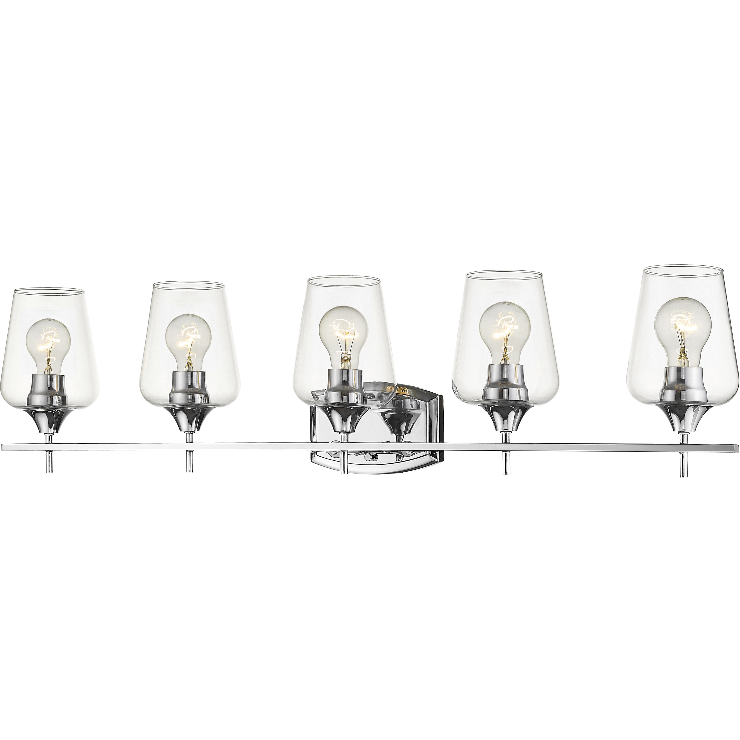 Joliet 5 Light 38 inch Chrome Vanity Wall Light