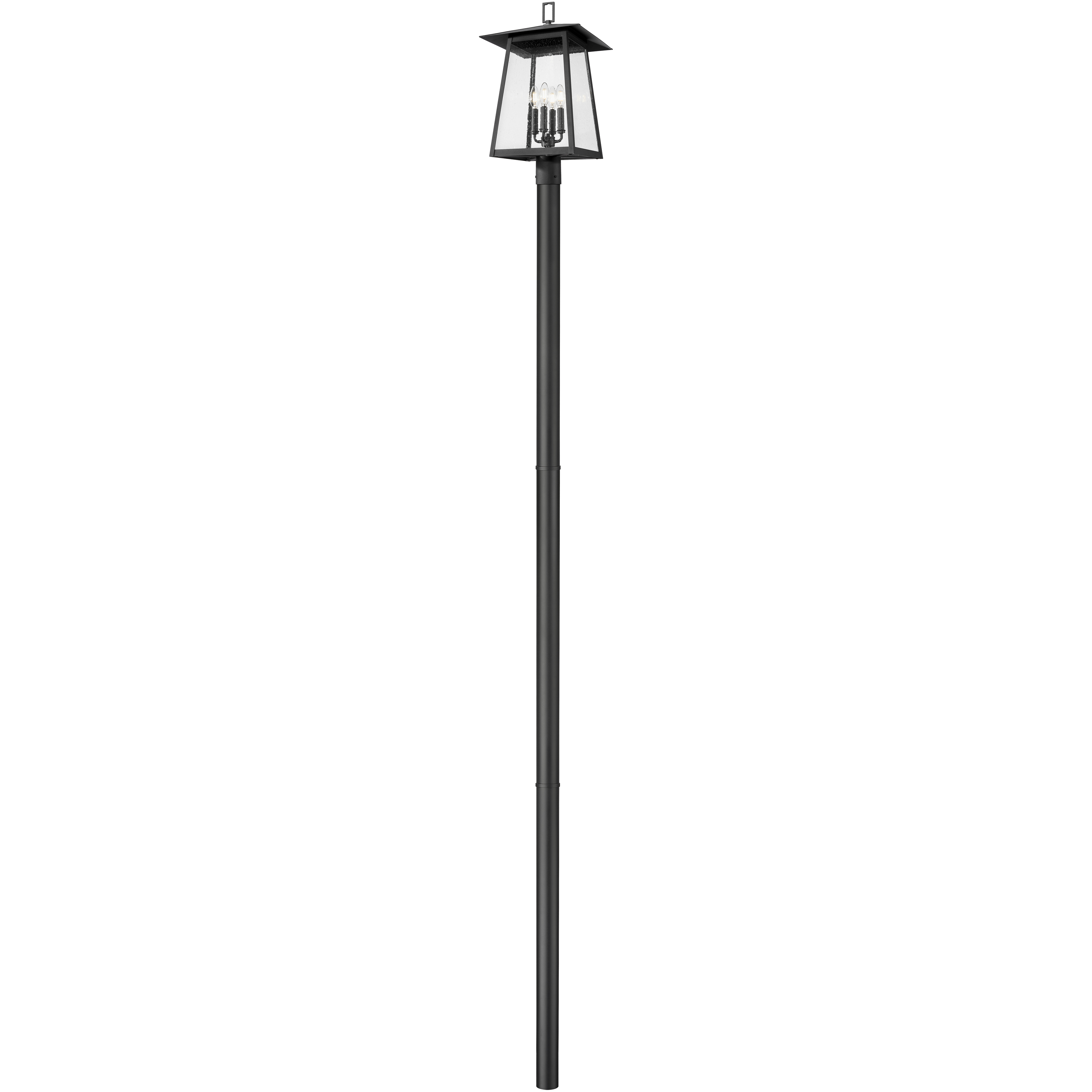 Rainer 4 Light 142.25 inch Black Outdoor Post Mounted Fixture in G9