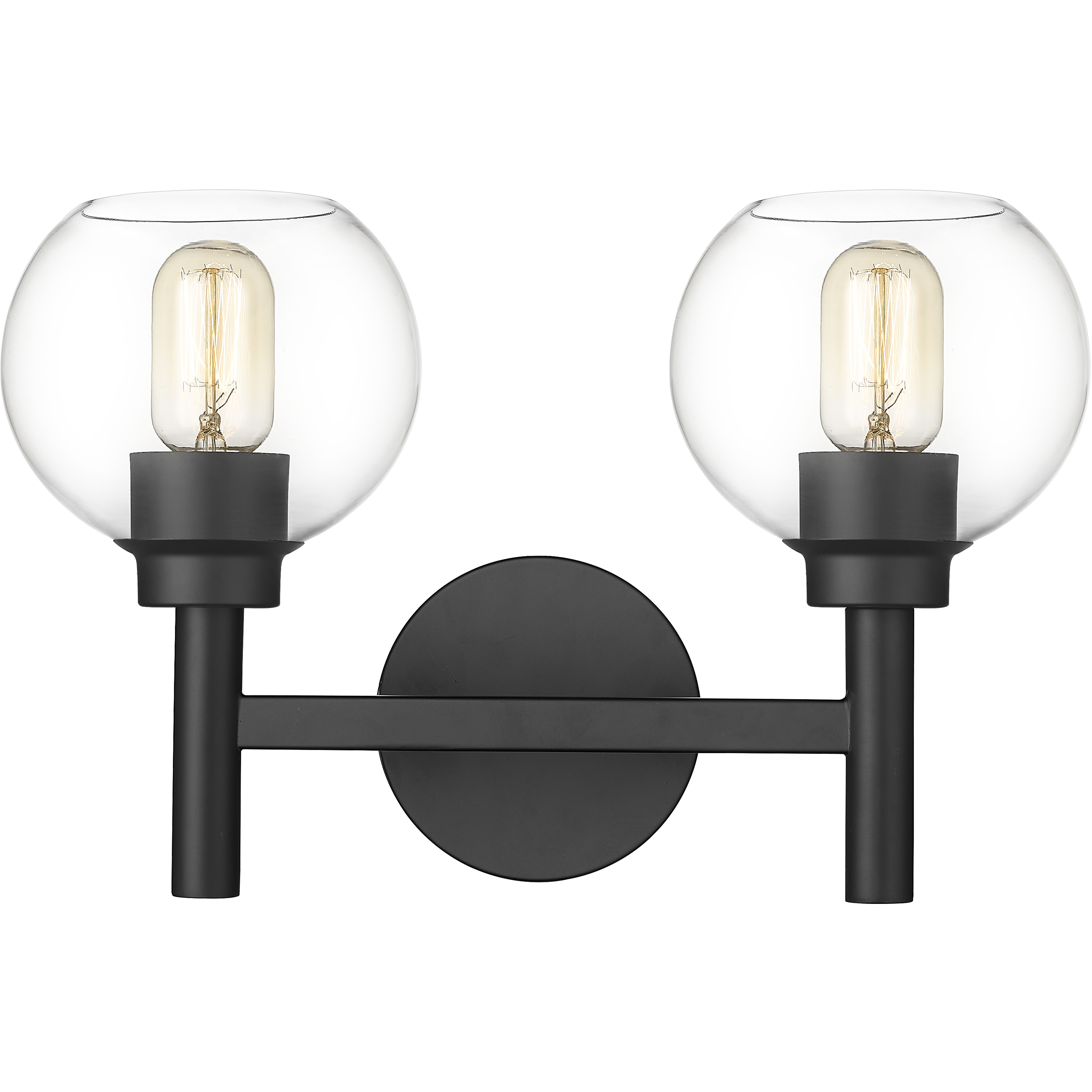 Sutton 2 Light 15.75 inch Matte Black Vanity Wall Light