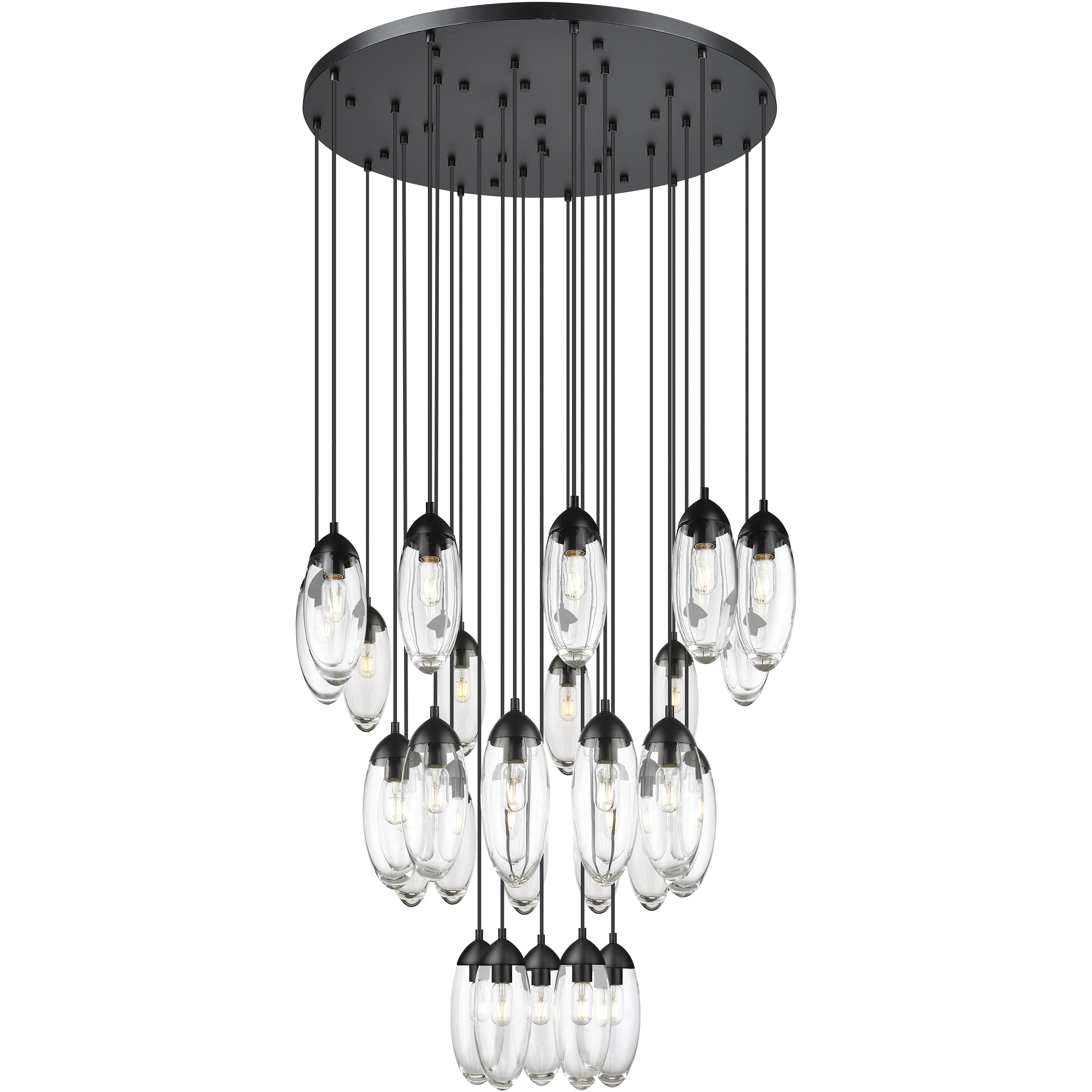 Arden 27 Light 36 inch Matte Black Chandelier Ceiling Light