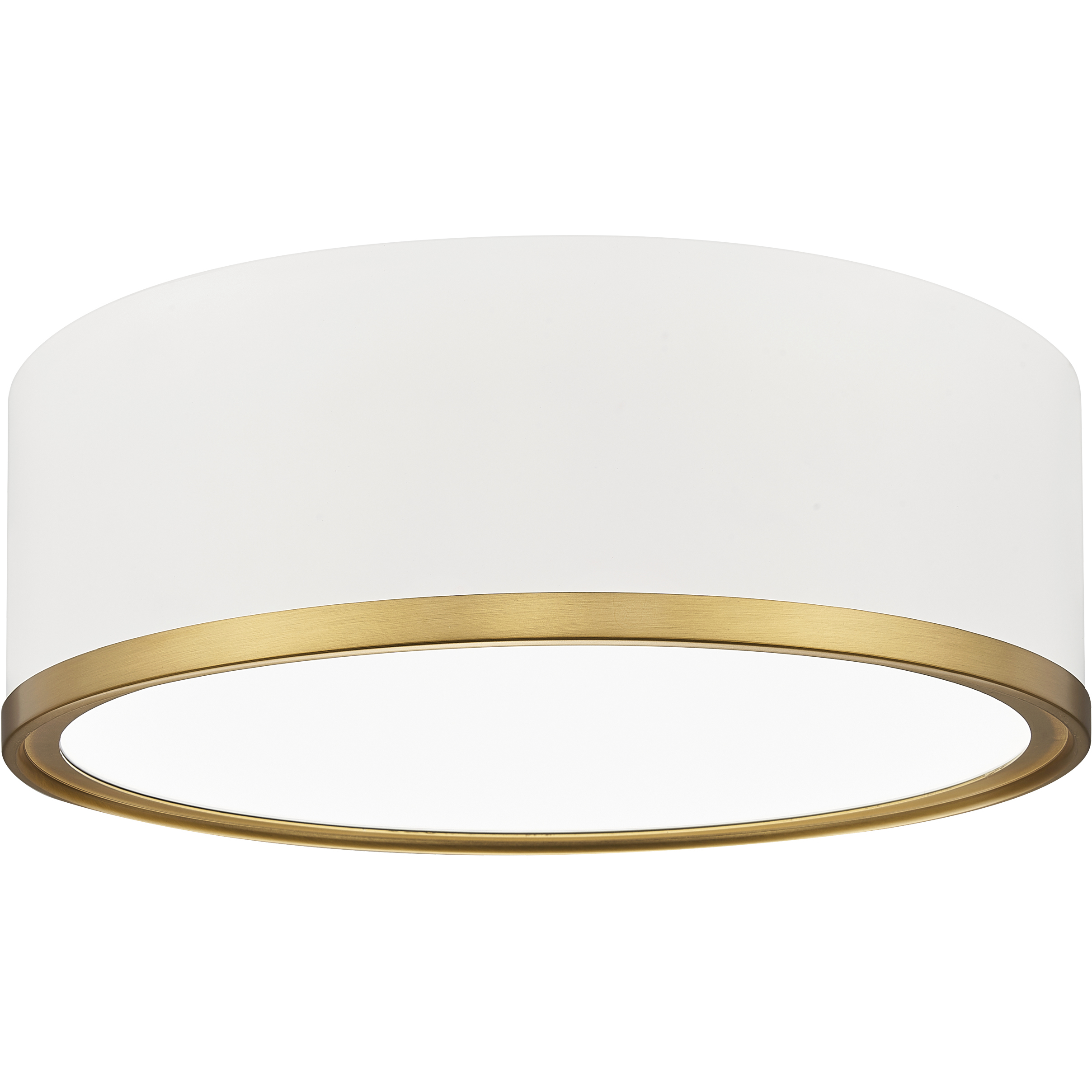 Bradley LED 12.25 inch Matte White and Modern Gold Flush Mount Ceiling Light