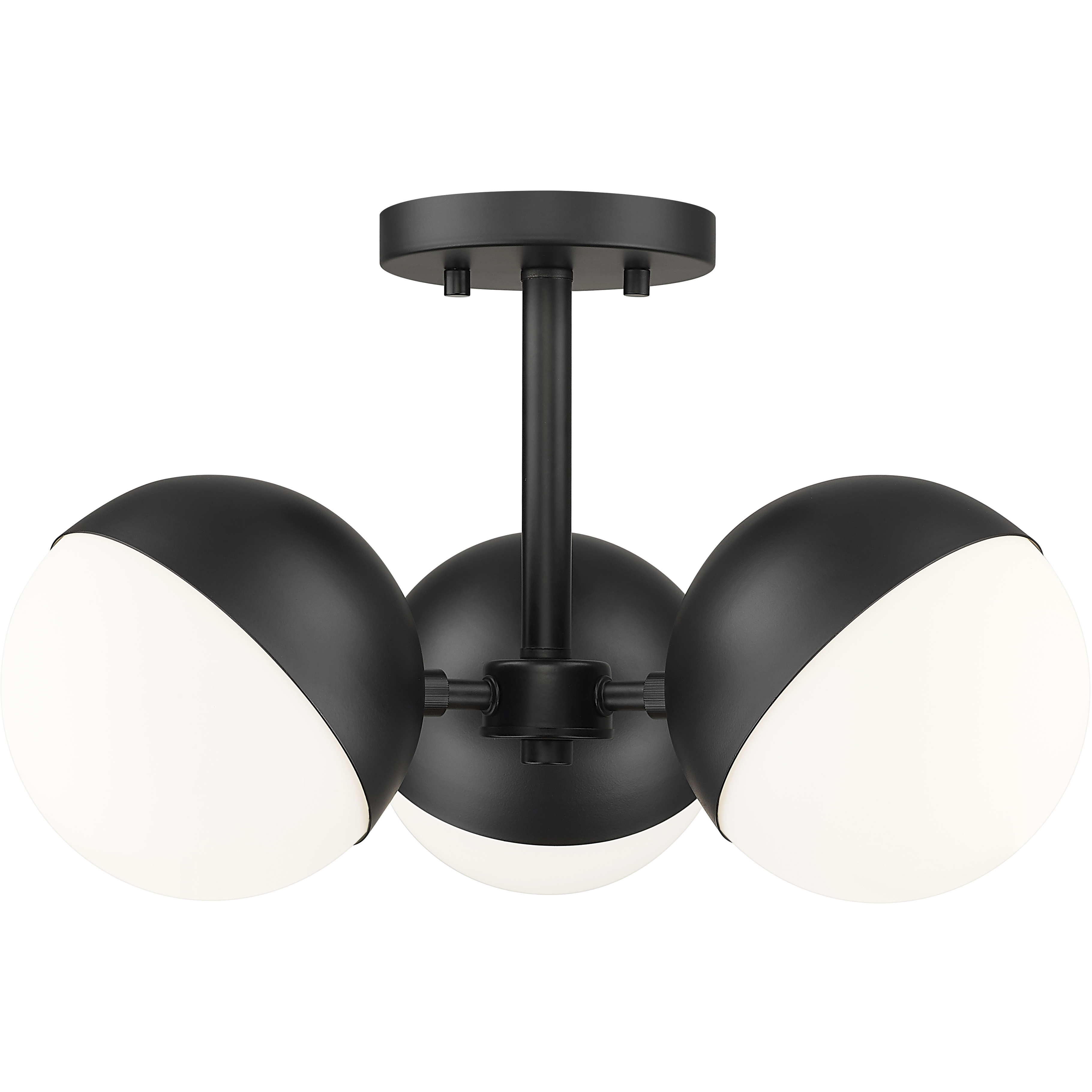 Realm Sphere 3 Light 17.25 inch Matte Black Semi Flush Mount Ceiling Light
