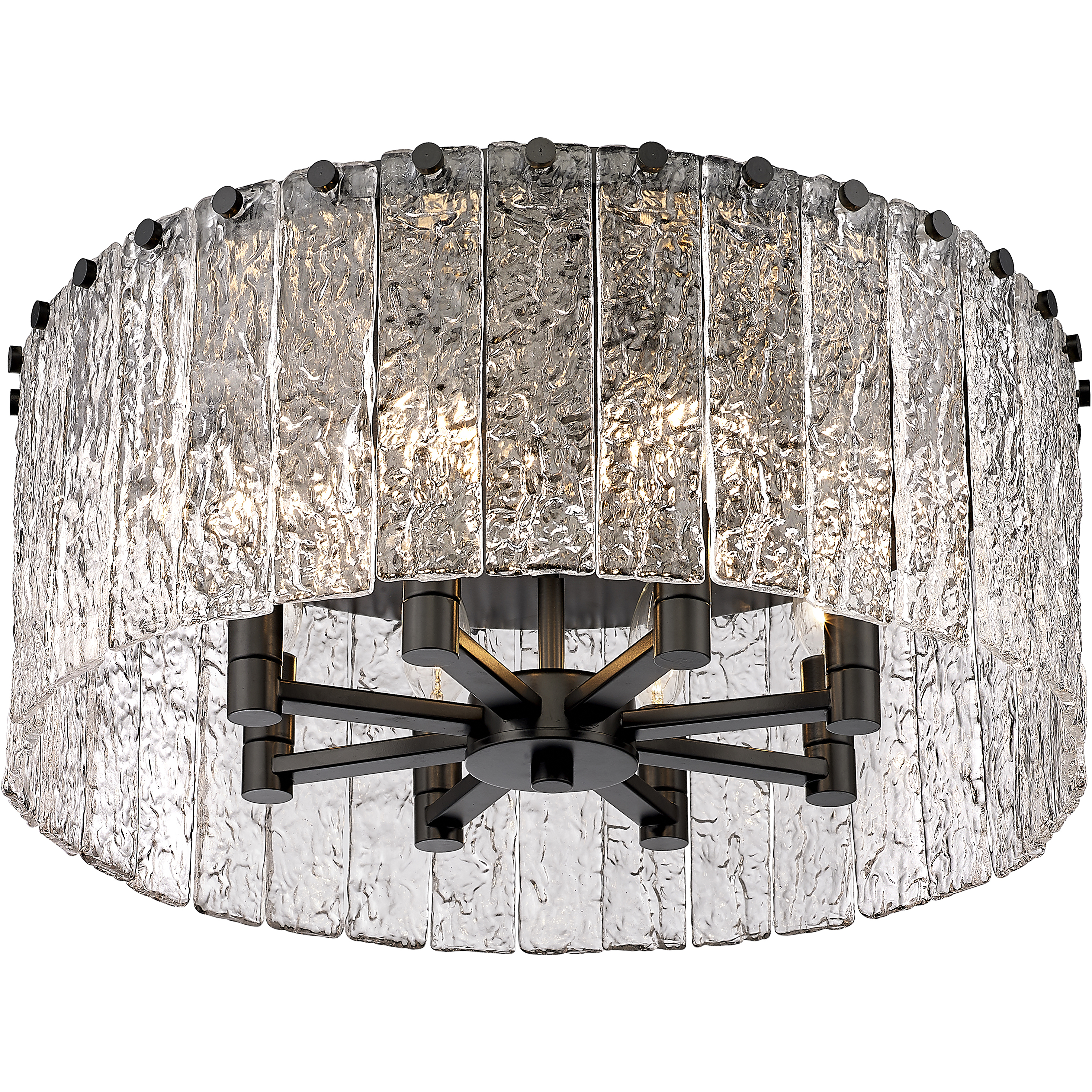 Glacier 8 Light 20.75 inch Matte Black Flush Mount Ceiling Light