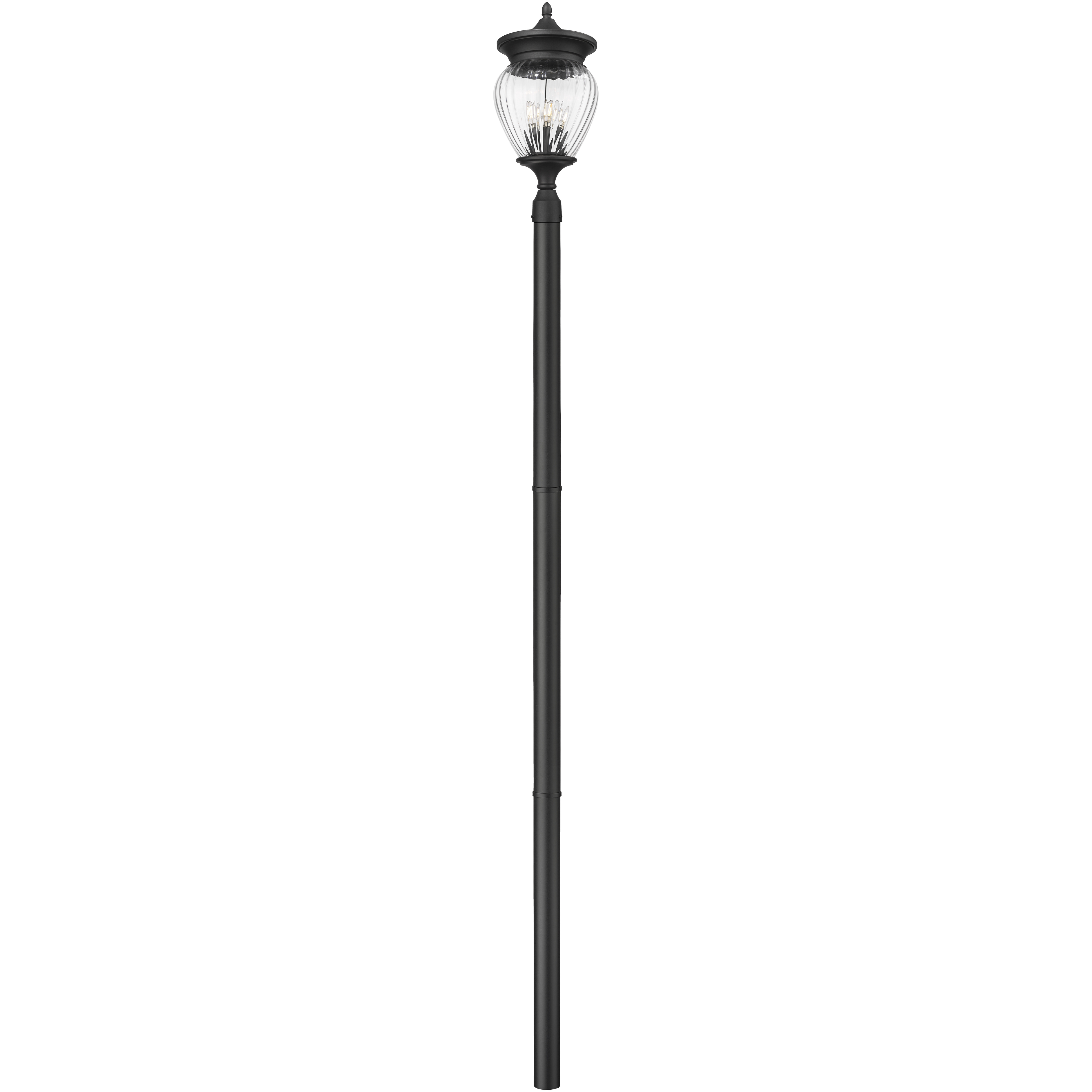 Davina 4 Light 119.25 inch Black Outdoor Post Mounted Fixture in G9