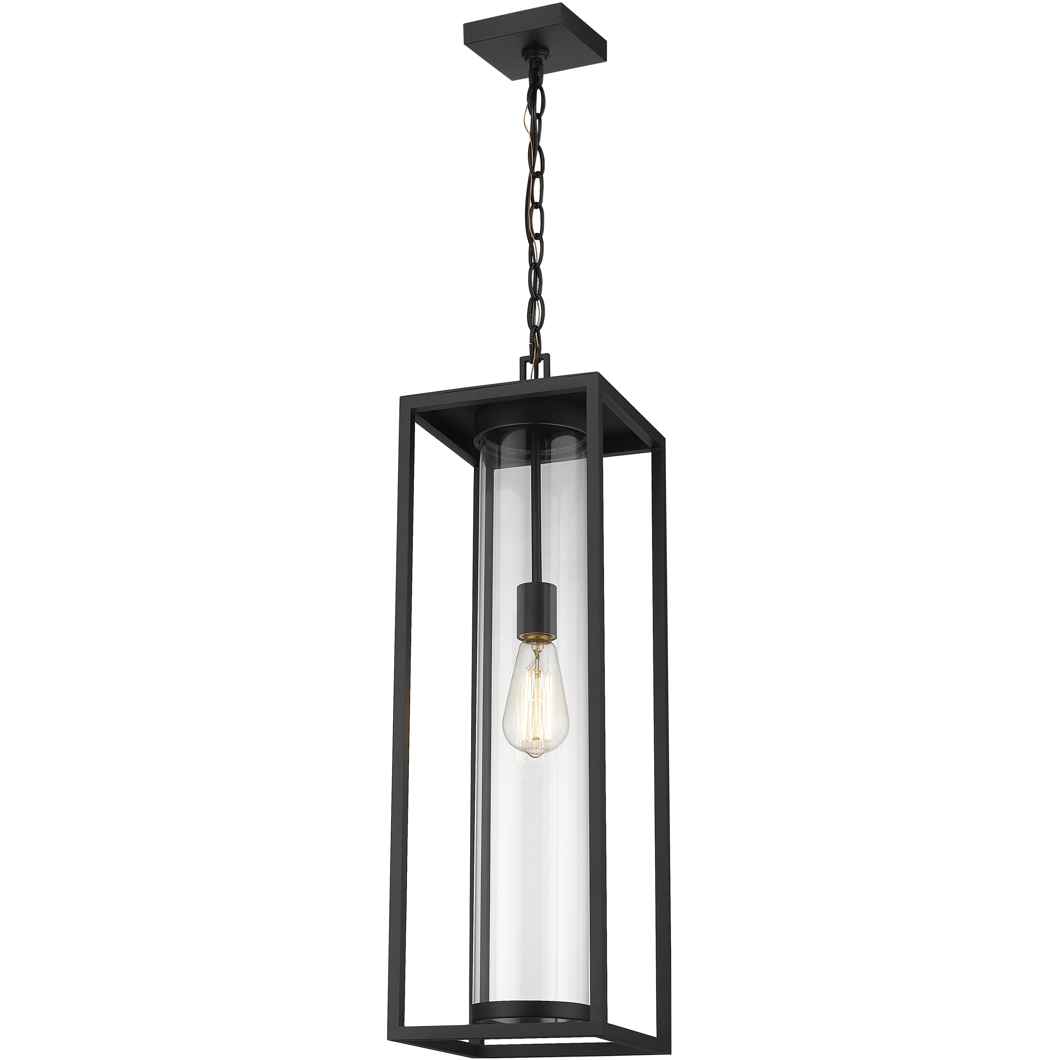 Dunbroch 1 Light 8 inch Black Outdoor Chain Mount Ceiling Fixture