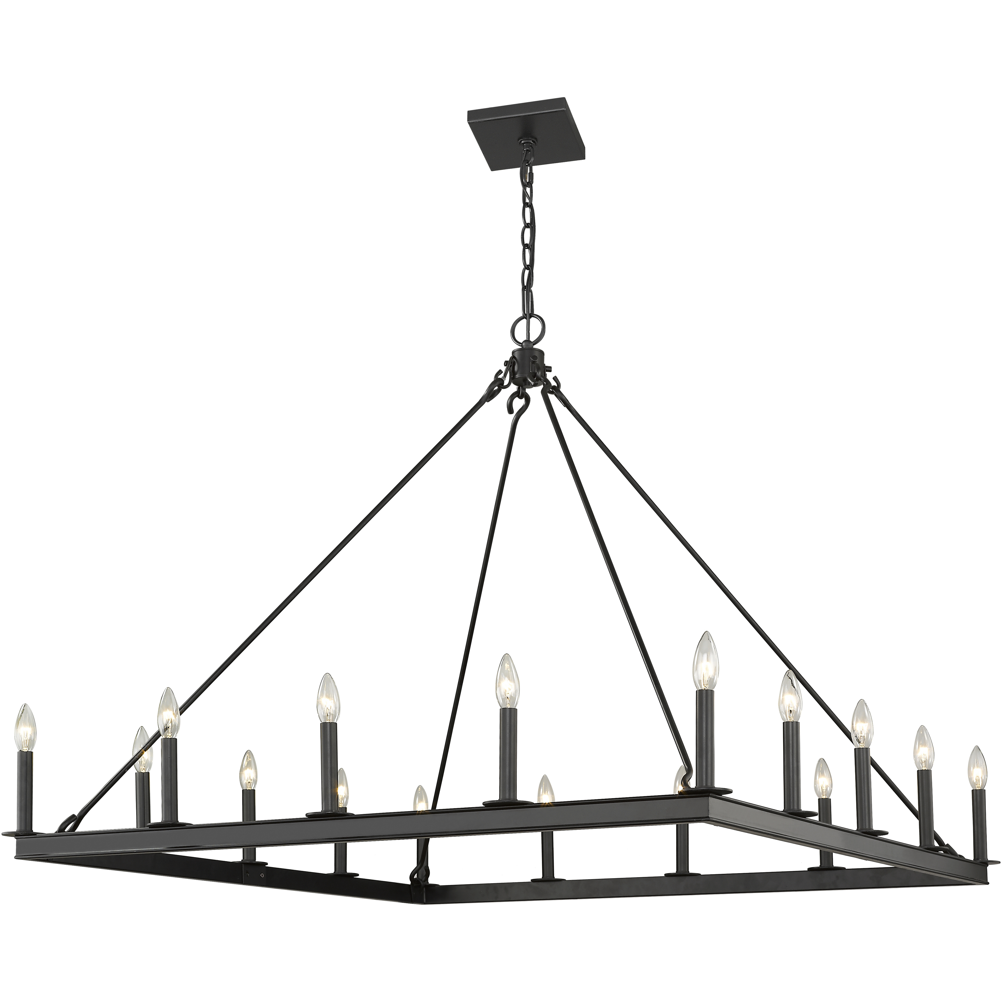 Barclay 16 Light 45 inch Matte Black Chandelier Ceiling Light