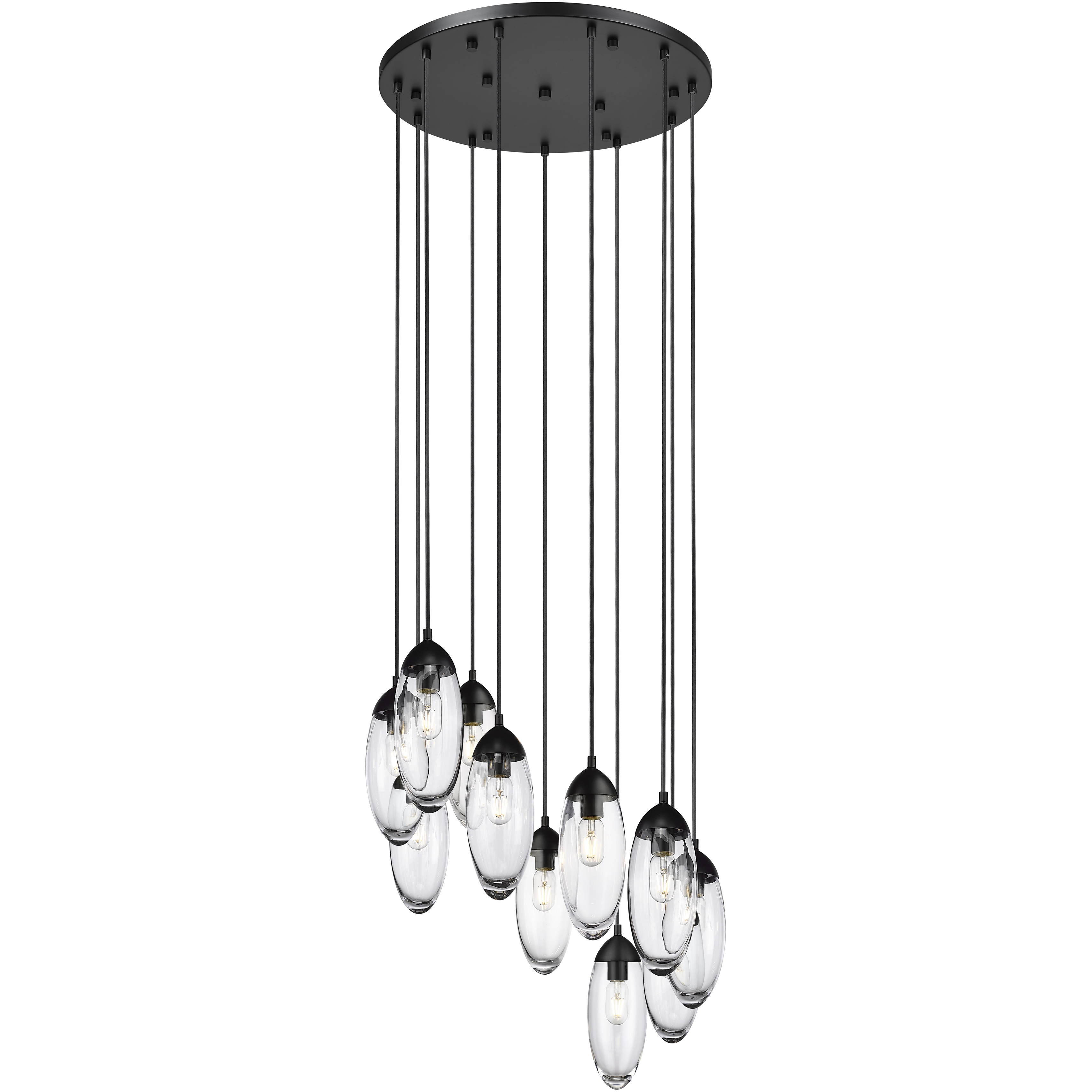 Arden 11 Light 24 inch Matte Black Chandelier Ceiling Light