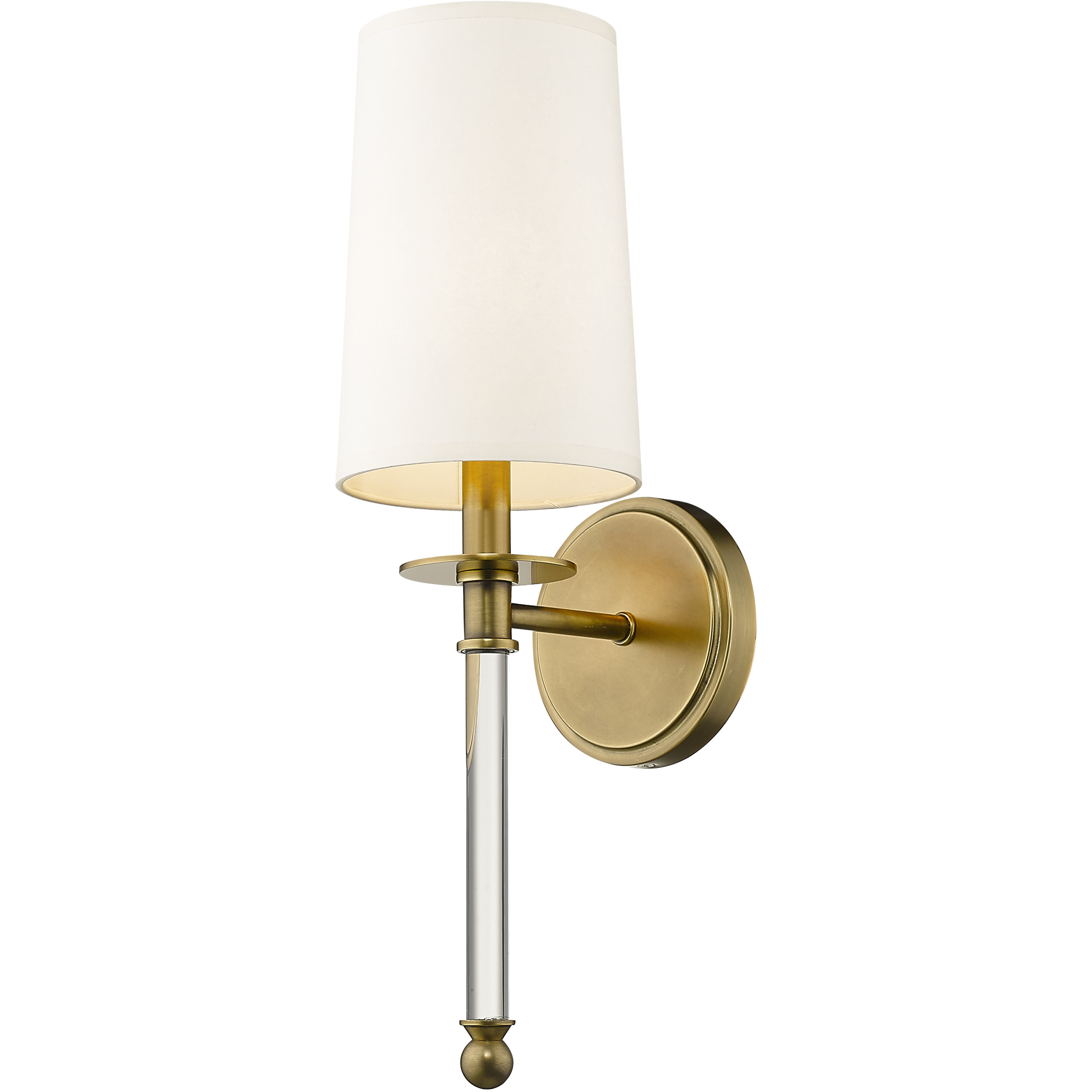 Mila 1 Light 5.5 inch Rubbed Brass Wall Sconce Wall Light in Beige Parchment Paper