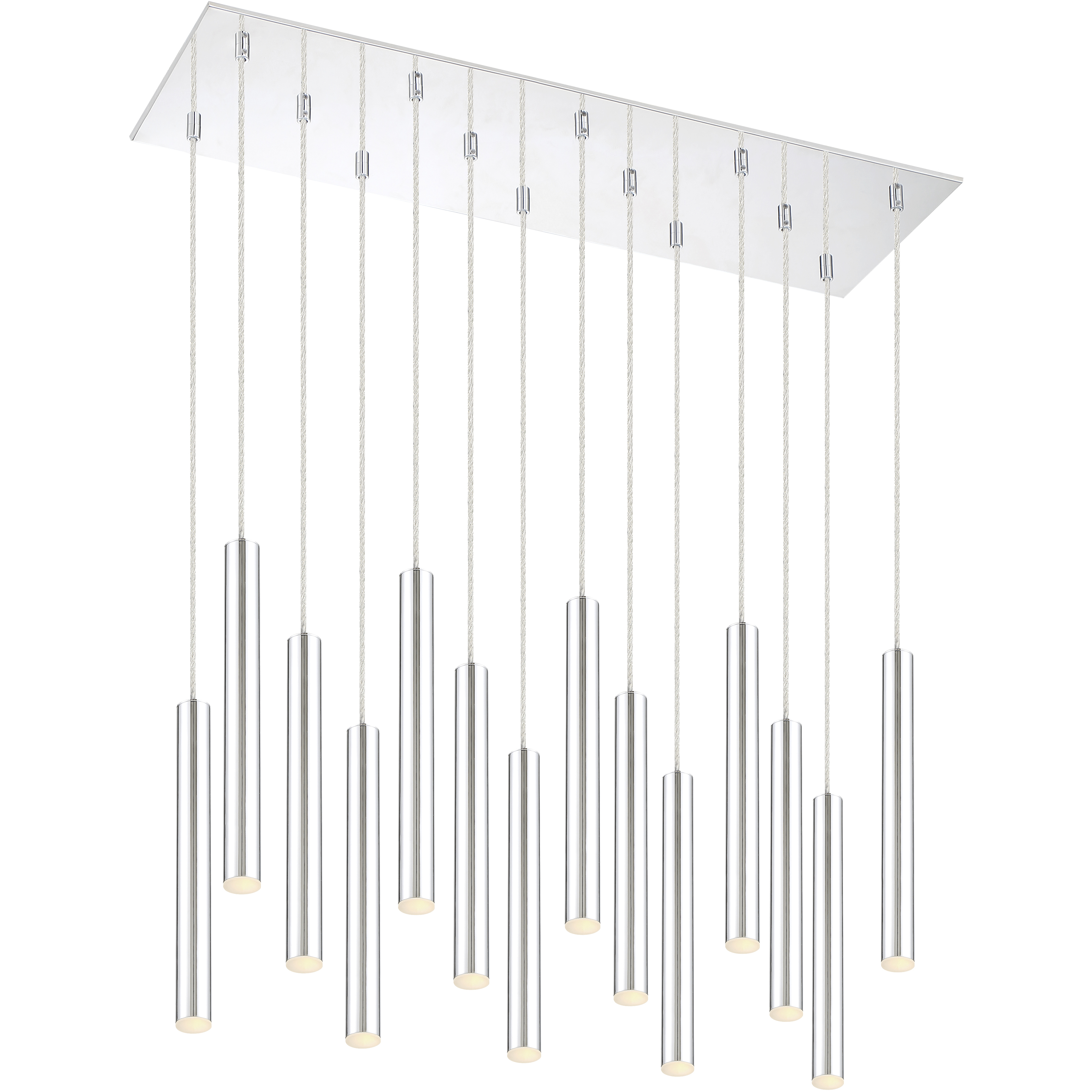 Forest LED 9.75 inch Chrome Chandelier Ceiling Light in Chrome Steel