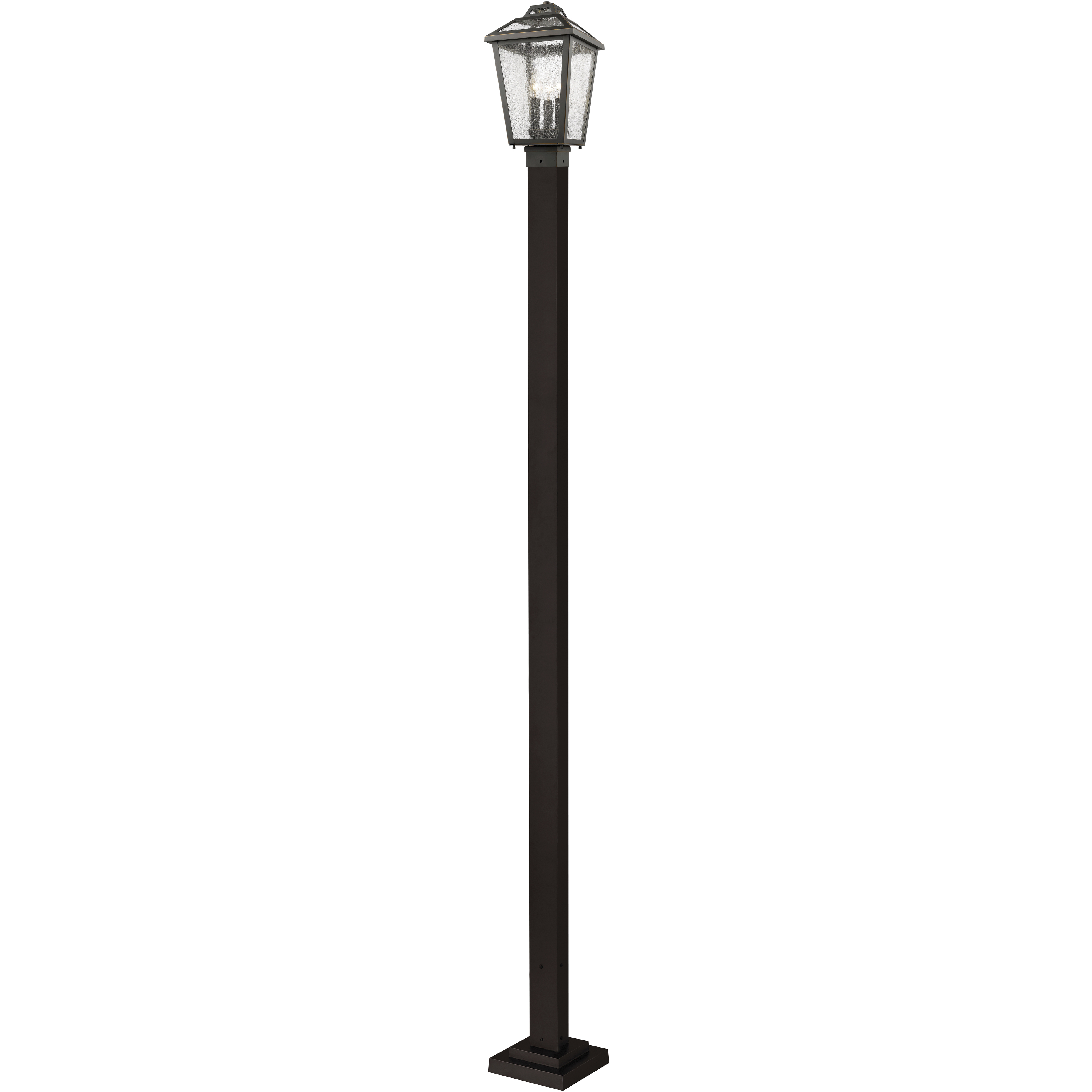 Bayland 3 Light 111 inch Oil Rubbed Bronze Outdoor Post Mounted Fixture in 15.55