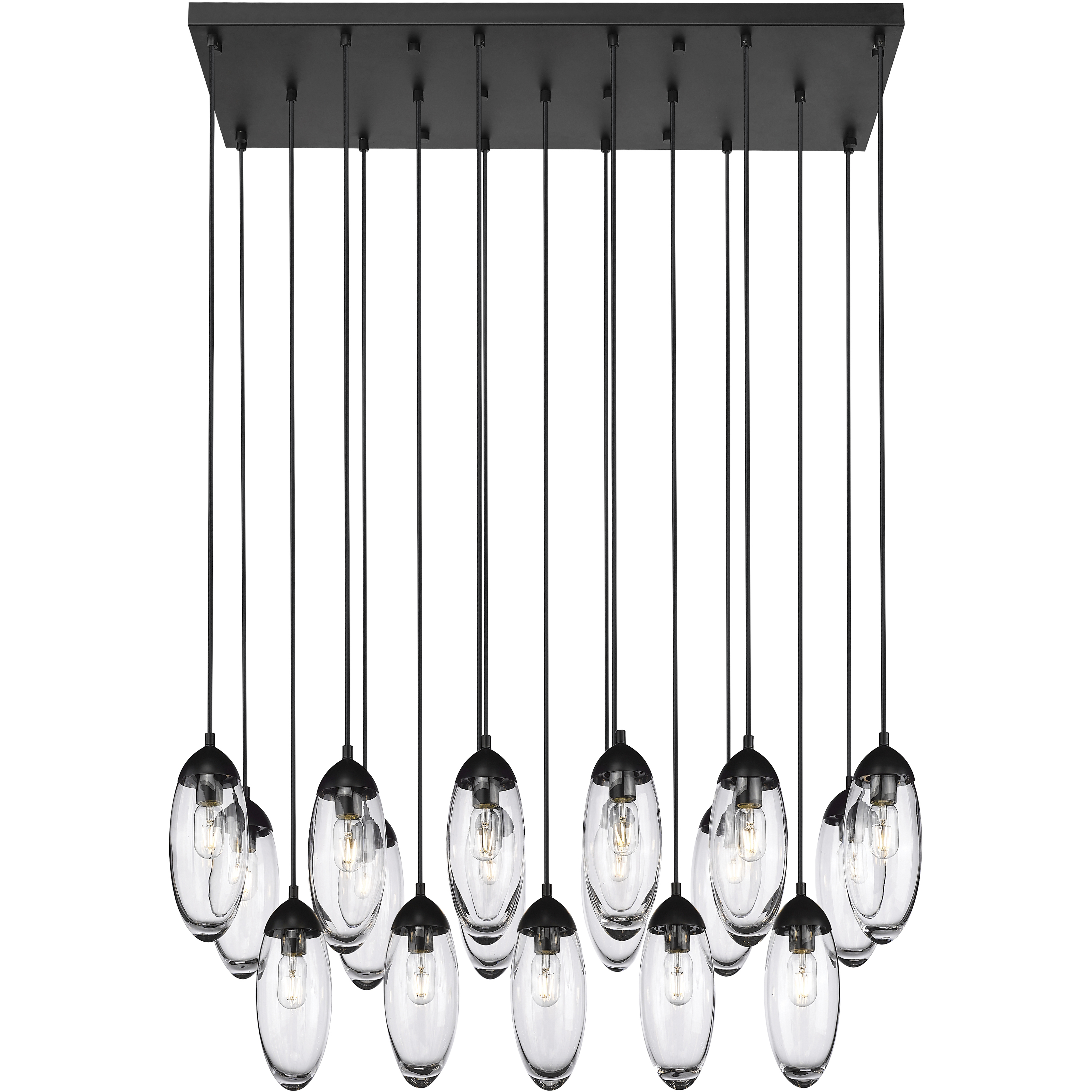 Arden 17 Light 42 inch Matte Black Linear Chandelier Ceiling Light