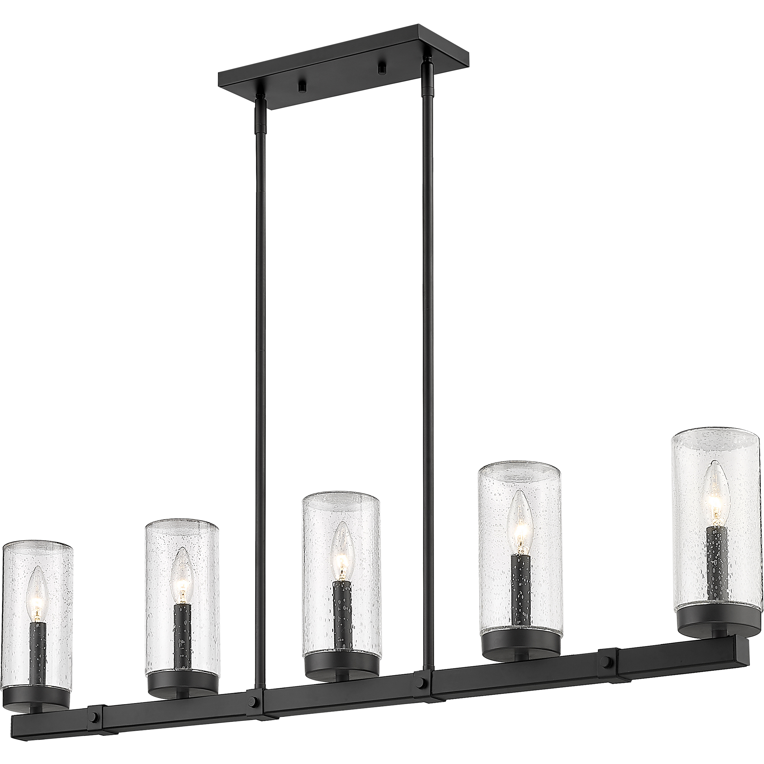 Marlow 5 Light 4.5 inch Matte Black Outdoor Linear Chandelier