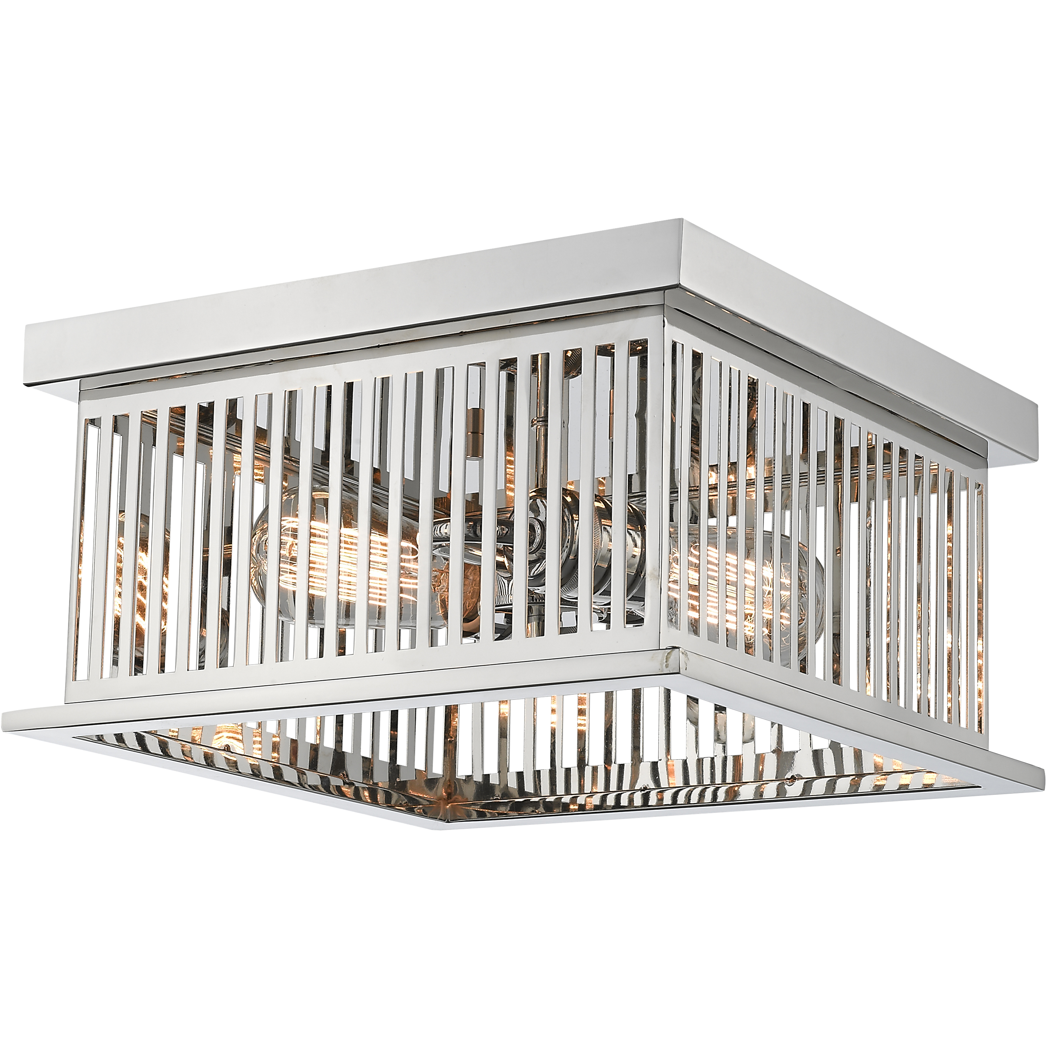 Camellia 2 Light 12 inch Polished Nickel Flush Mount Ceiling Light in Polished Nickel Steel