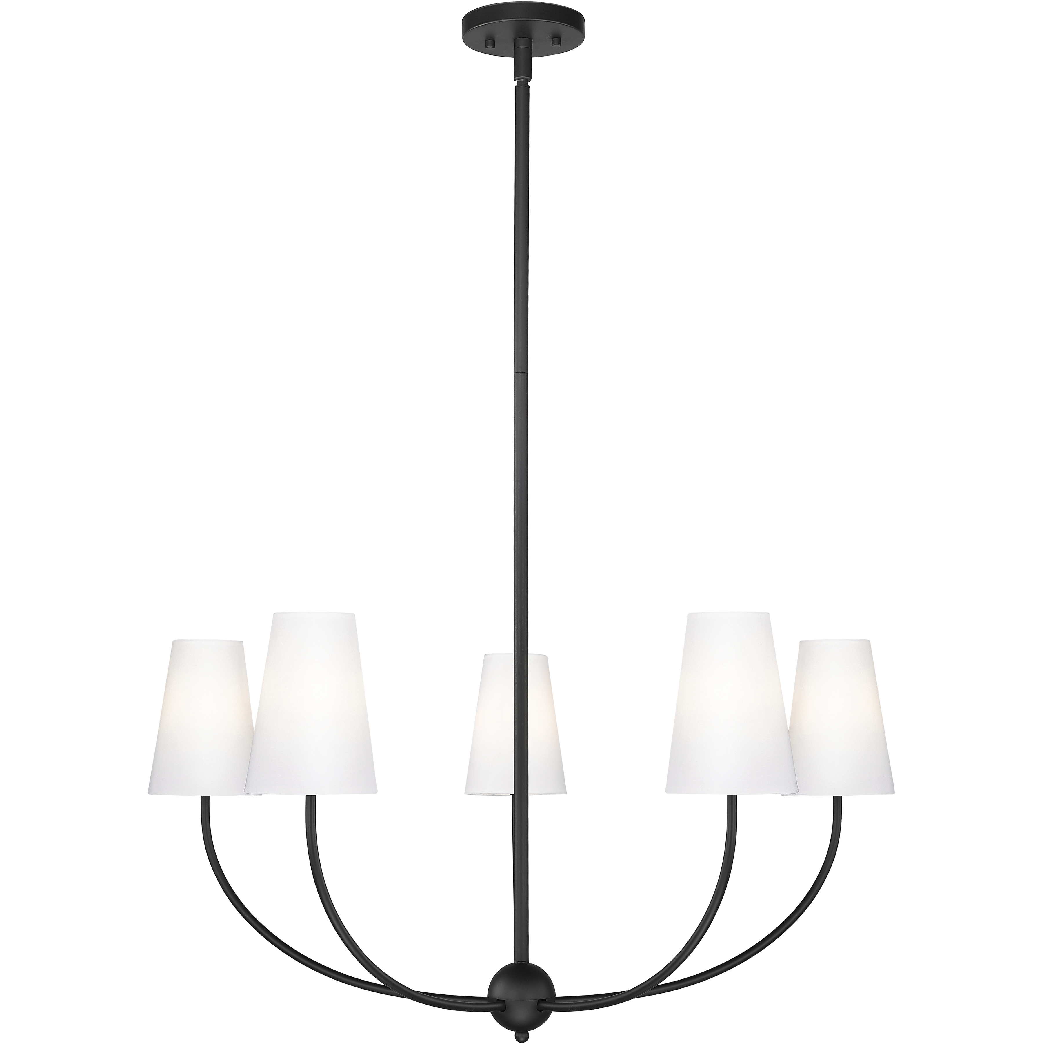Shannon 5 Light 32 inch Matte Black Chandelier Ceiling Light