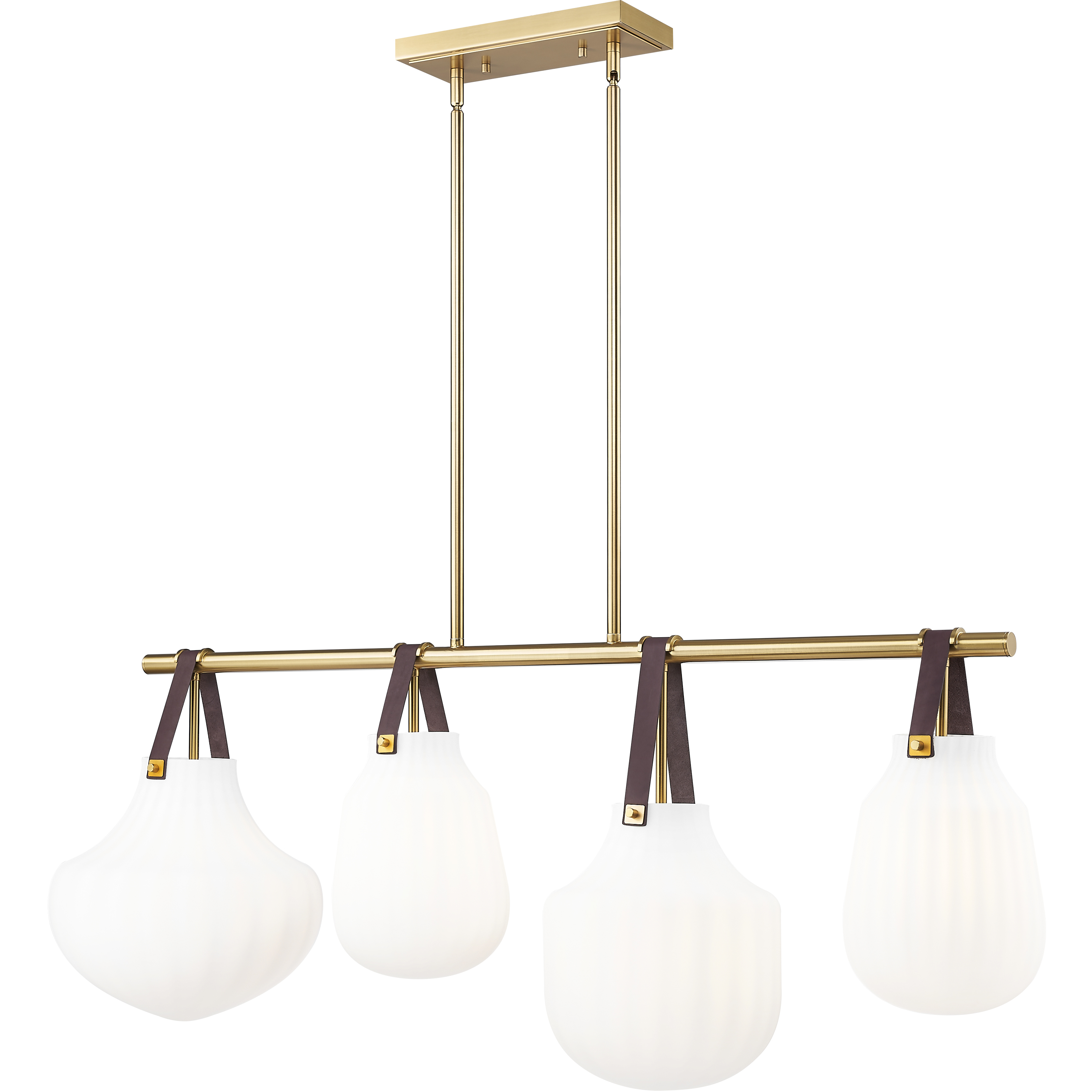Newbury 4 Light 49.75 inch Modern Gold Linear Chandelier Ceiling Light