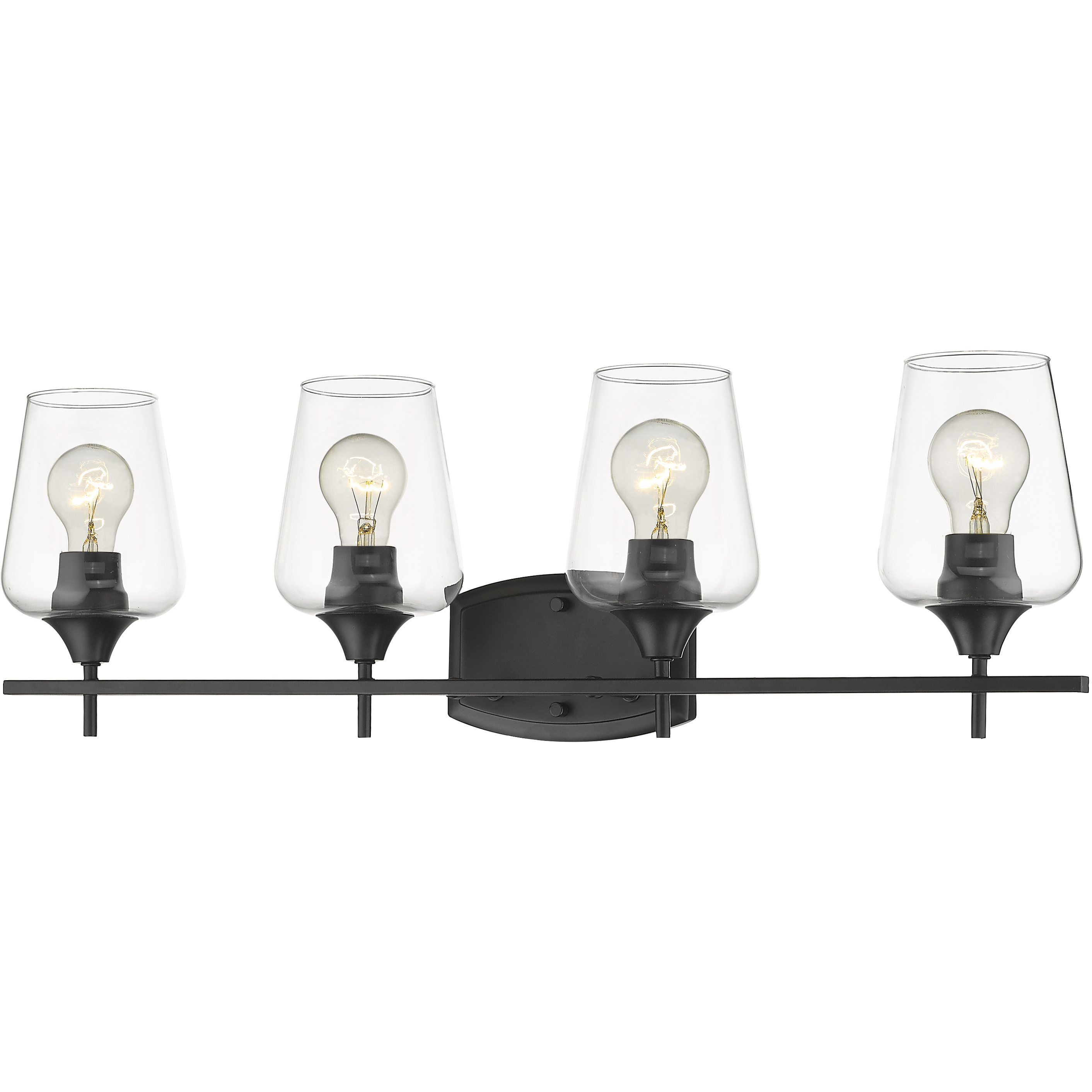 Joliet 4 Light 30 inch Matte Black Vanity Wall Light