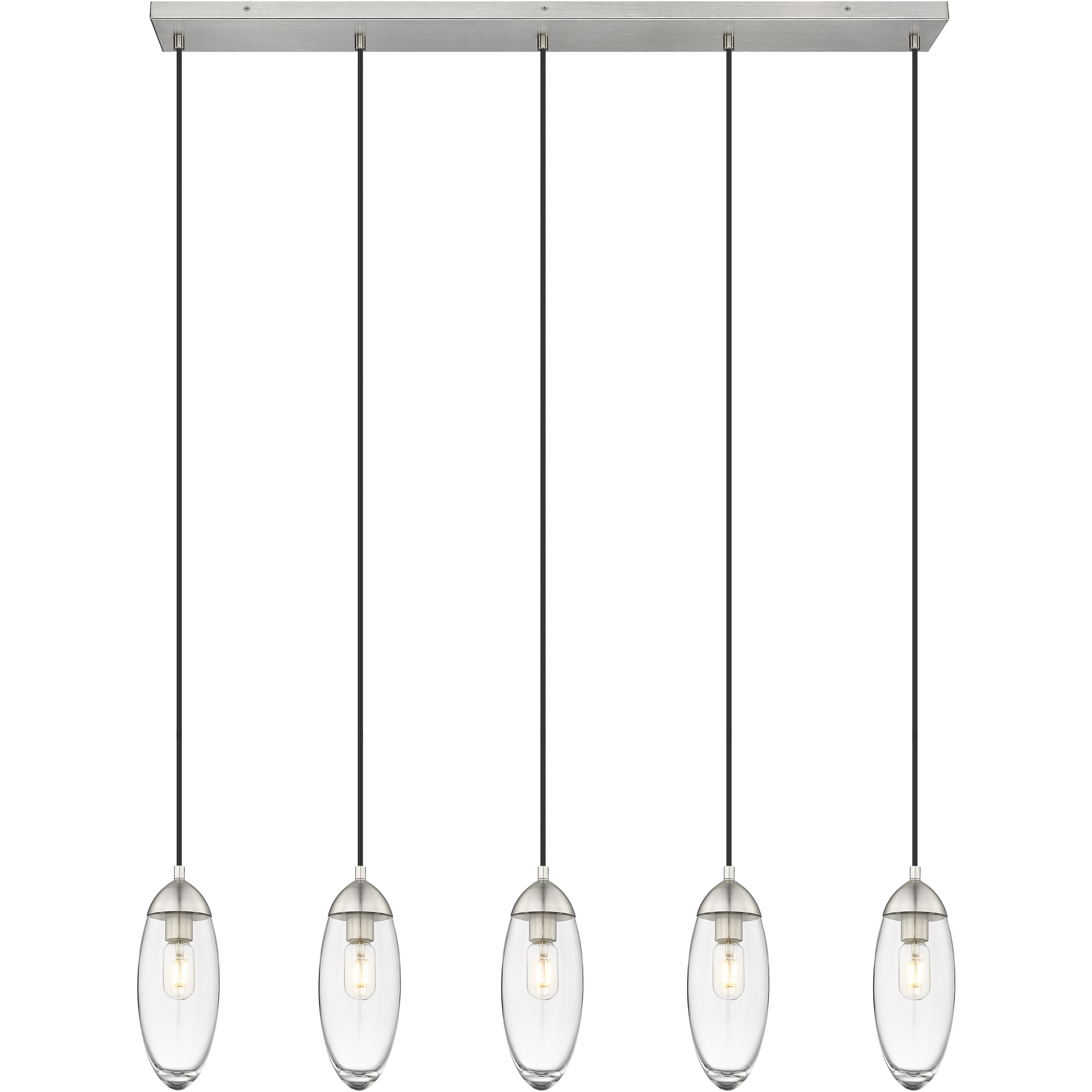Arden 5 Light 42 inch Brushed Nickel Linear Chandelier Ceiling Light