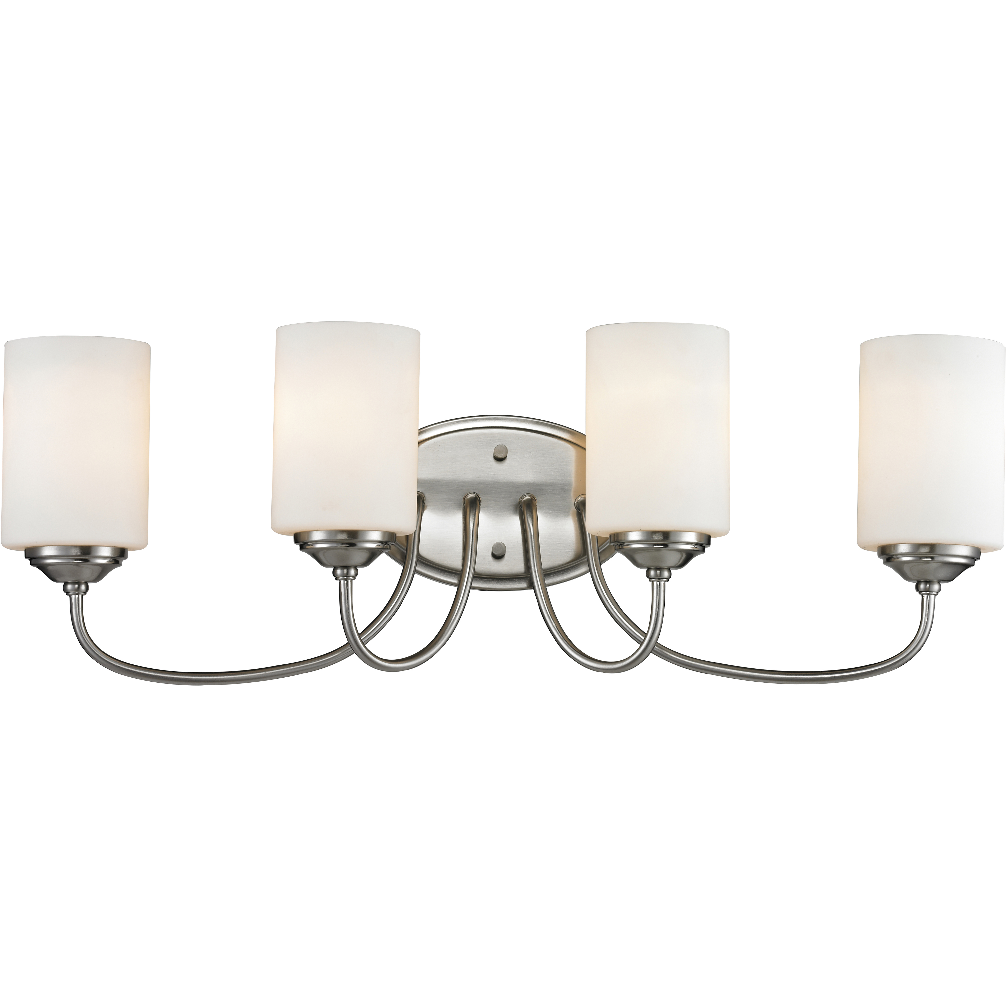 Cardinal 4 Light 27 inch Brushed Nickel Vanity Wall Light