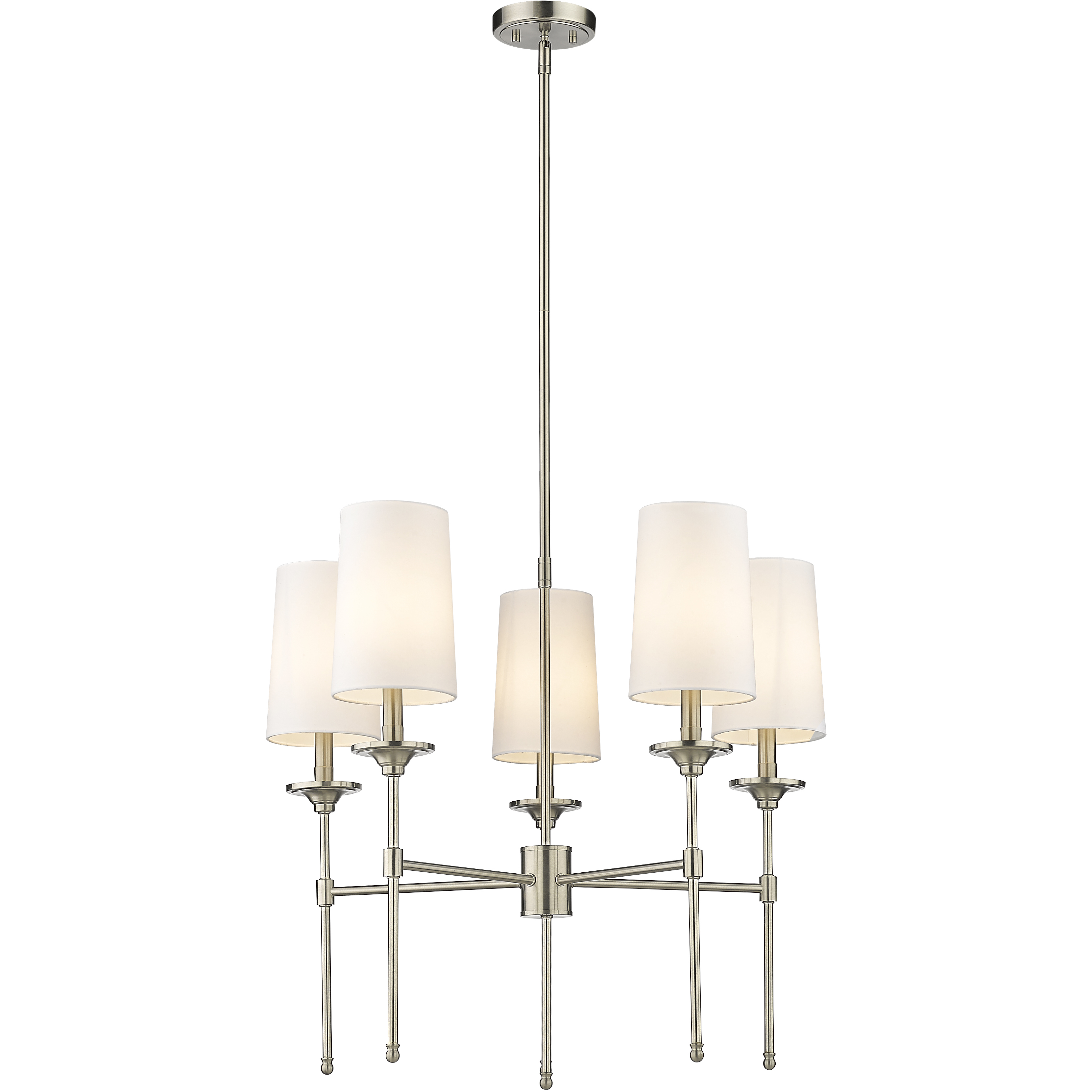 Emily 5 Light 28 inch Brushed Nickel Chandelier Ceiling Light