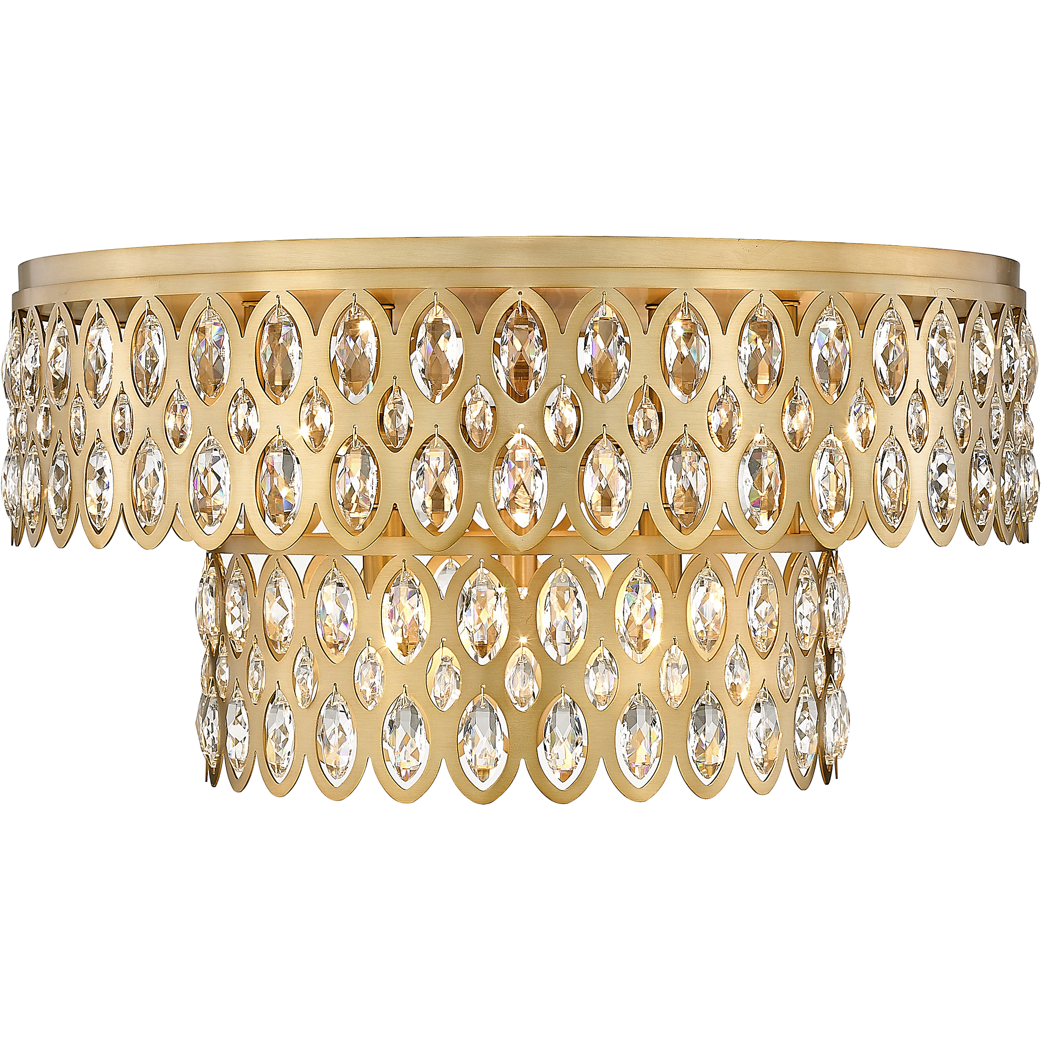 Dealey 12 Light 24 inch Heirloom Brass Flush Mount Ceiling Light