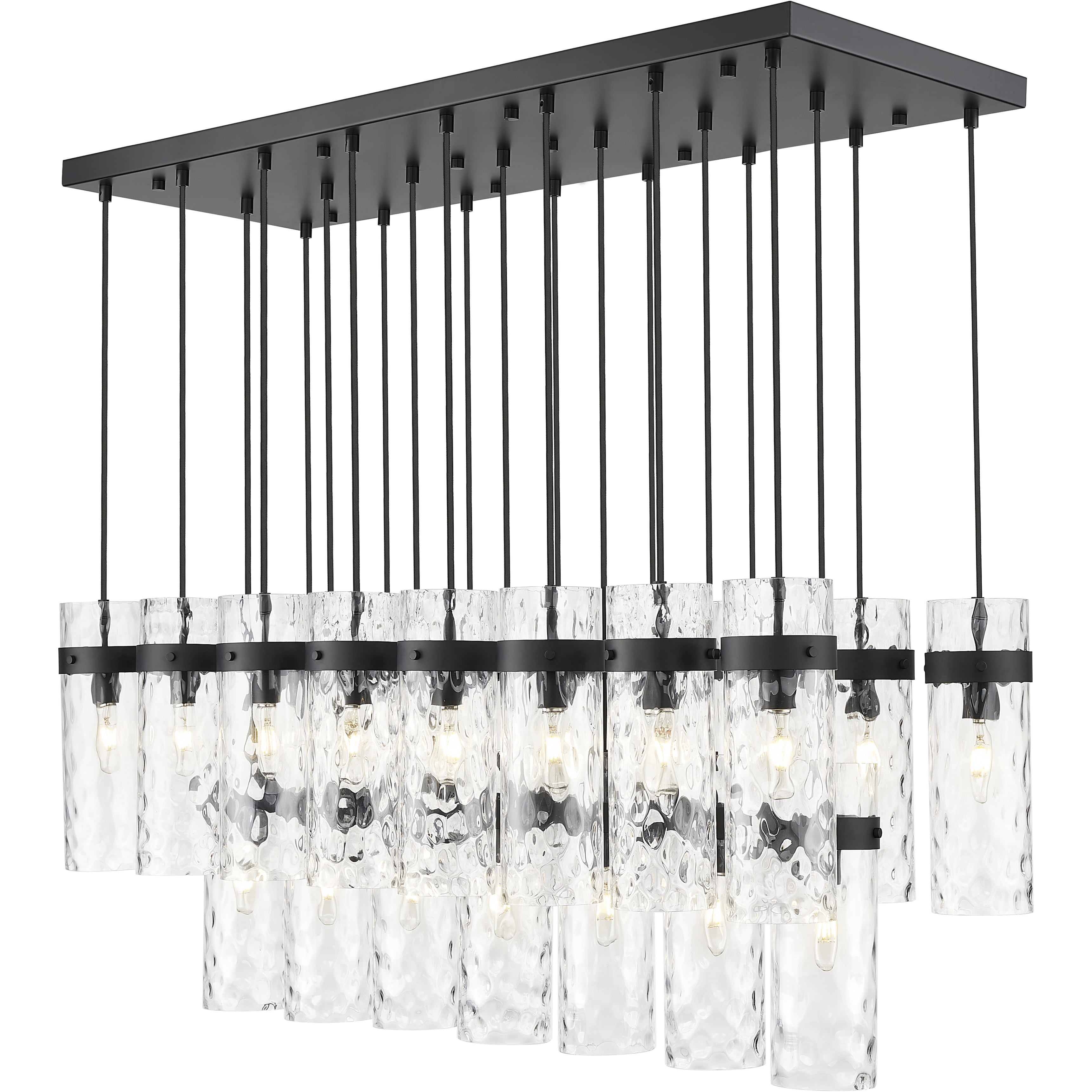 Fontaine 23 Light 54.5 inch Matte Black Linear Chandelier Ceiling Light