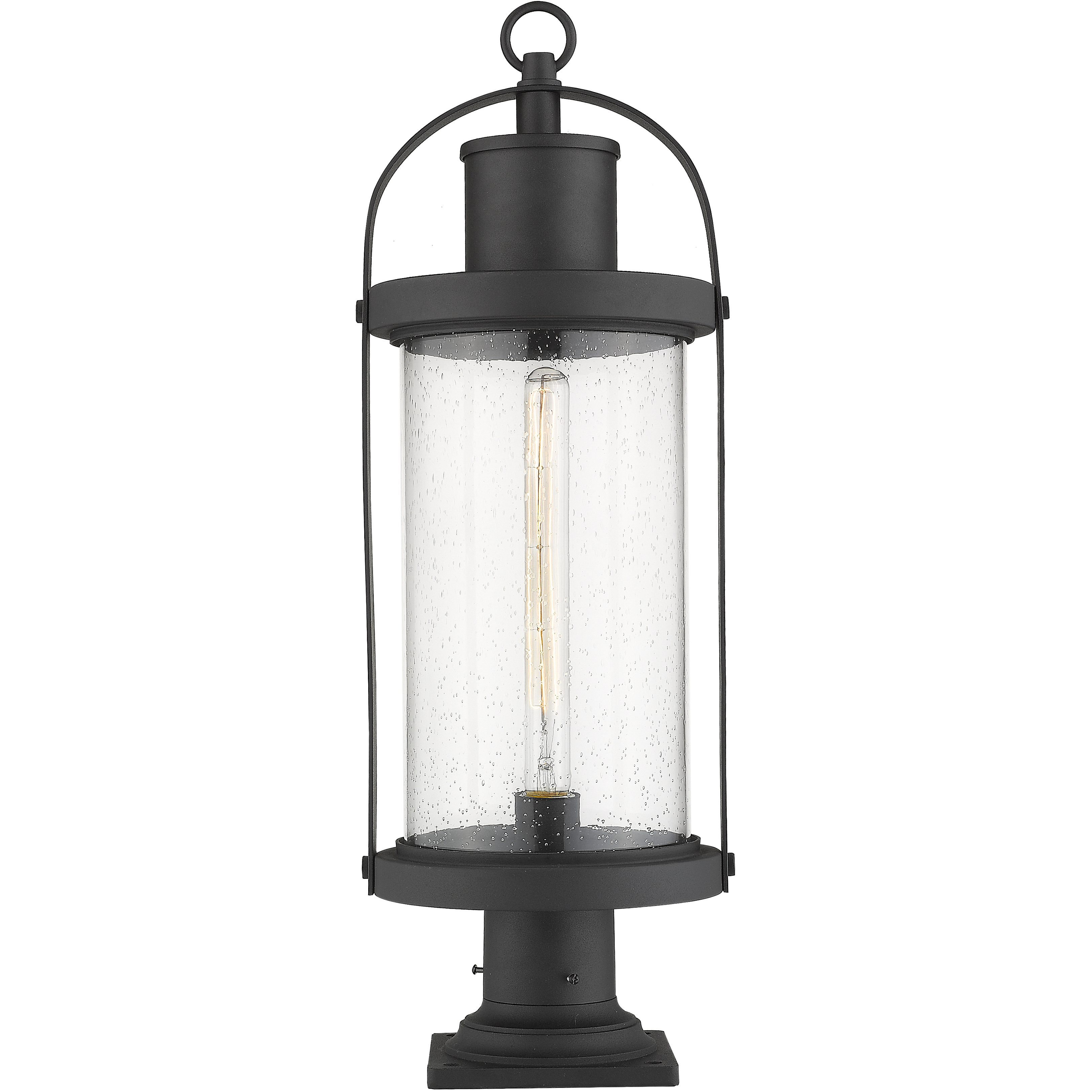 Roundhouse 1 Light 27 inch Black Outdoor Pier Mounted Fixture