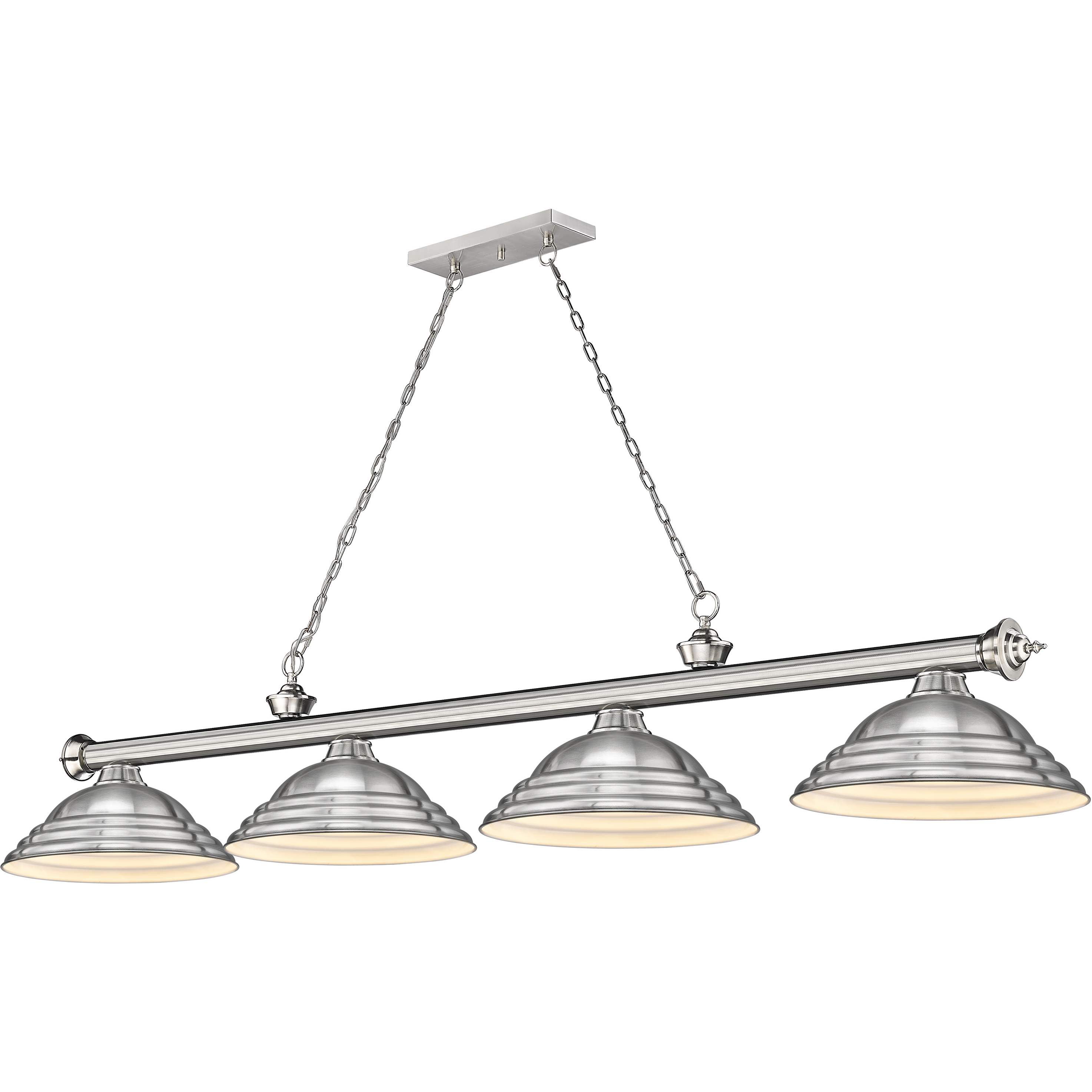 Cordon 4 Light 81.75 inch Brushed Nickel Billiard Ceiling Light in Brushed Nickel Steel