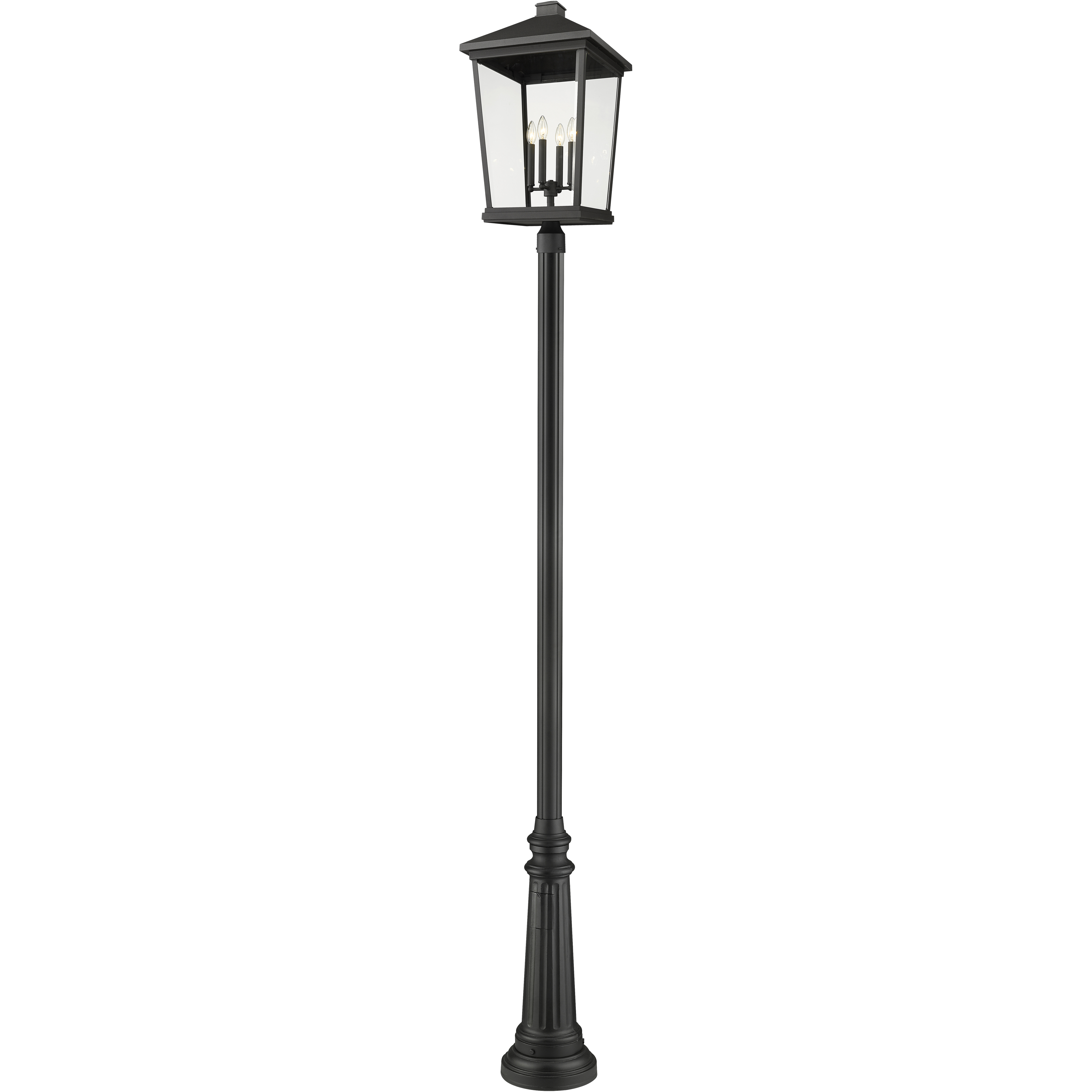 Beacon 4 Light 125.5 inch Black Outdoor Post Mounted Fixture