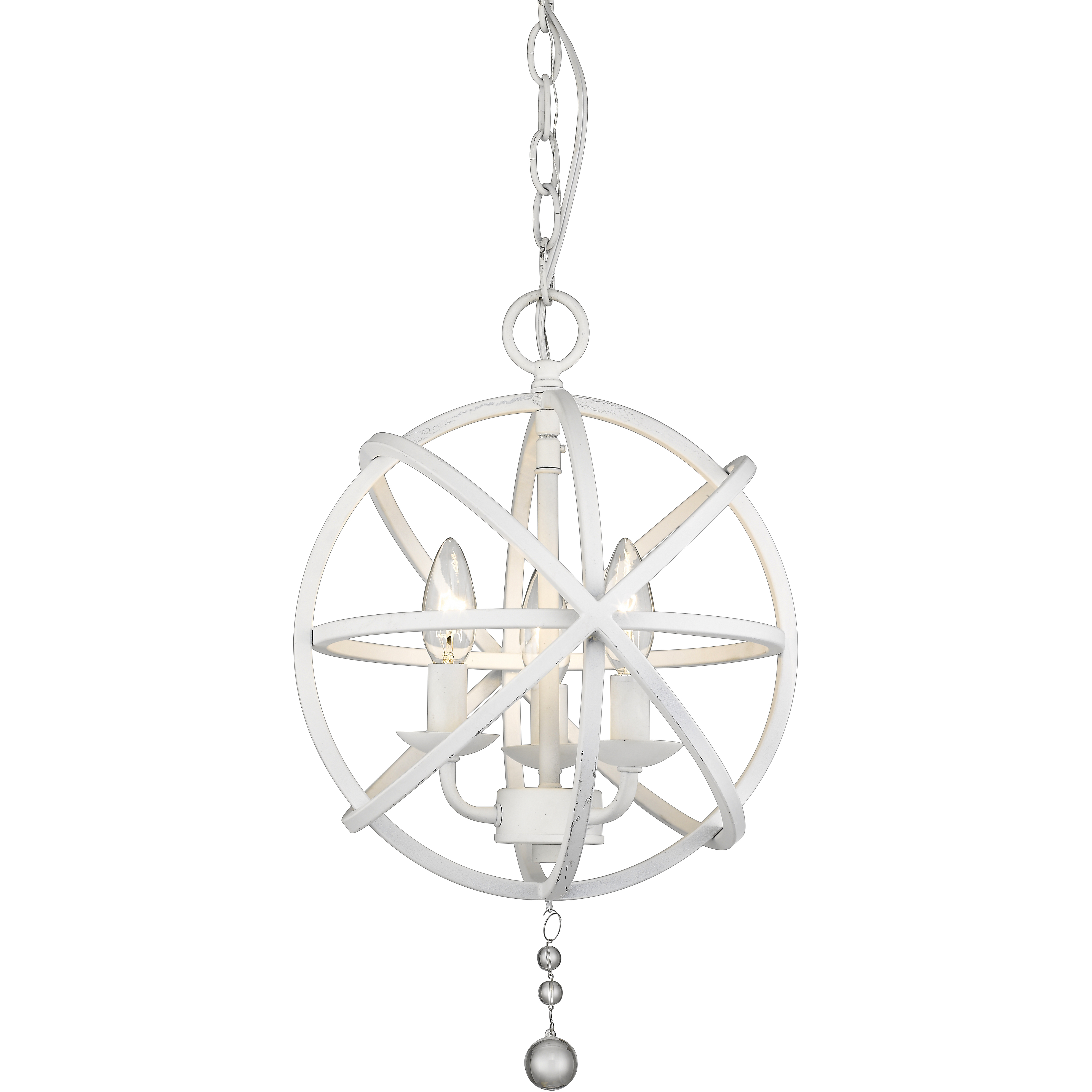 Tull 3 Light 12 inch Matte White Chandelier Ceiling Light