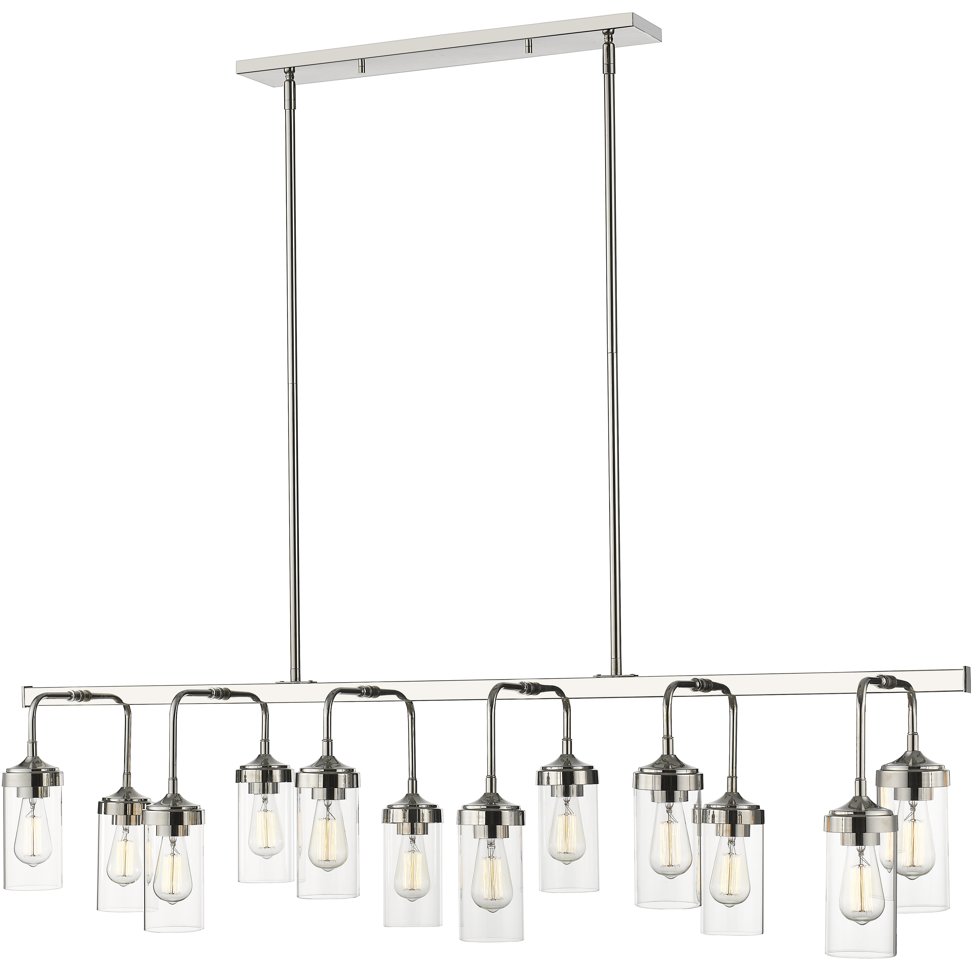 Calliope 12 Light 60 inch Polished Nickel Linear Chandelier Ceiling Light