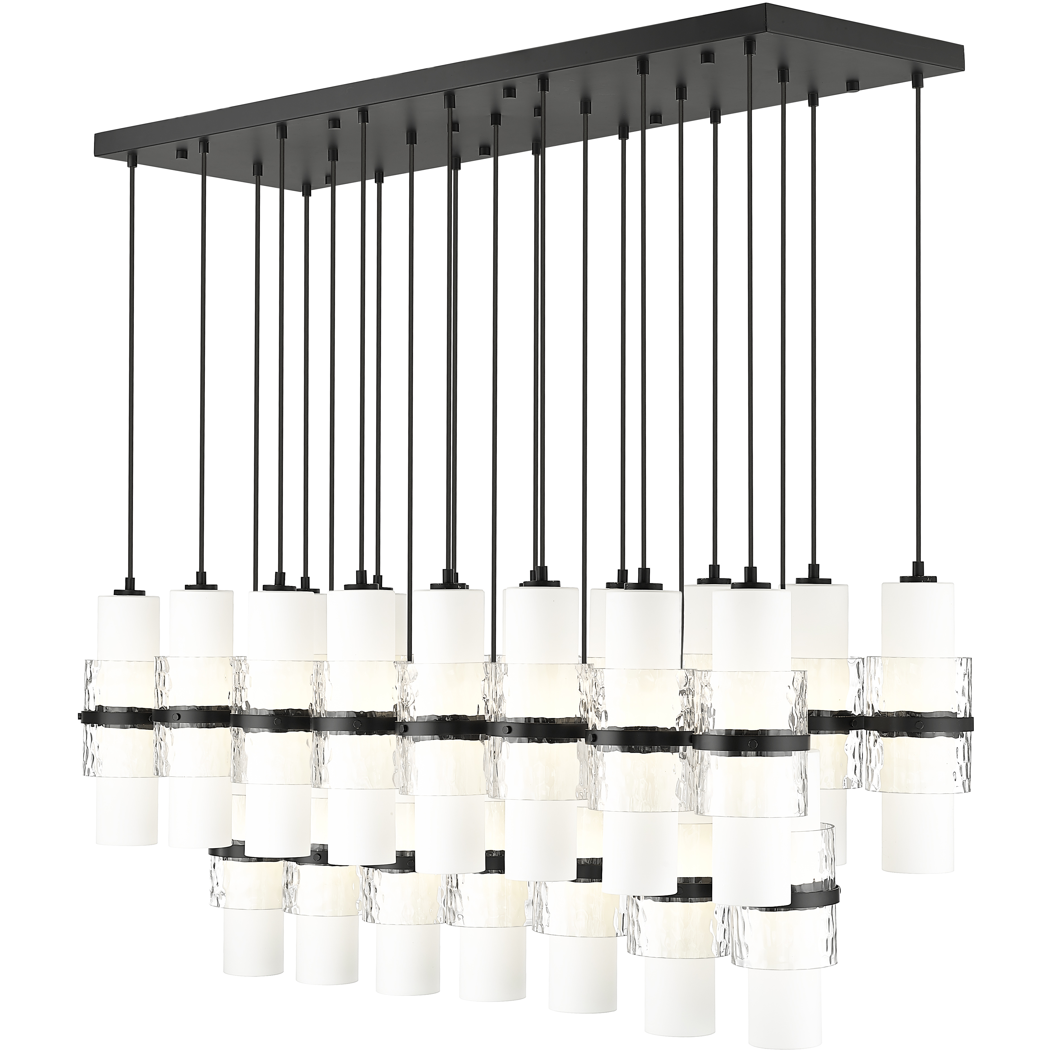 Cayden 23 Light 54 inch Matte Black Linear Chandelier Ceiling Light