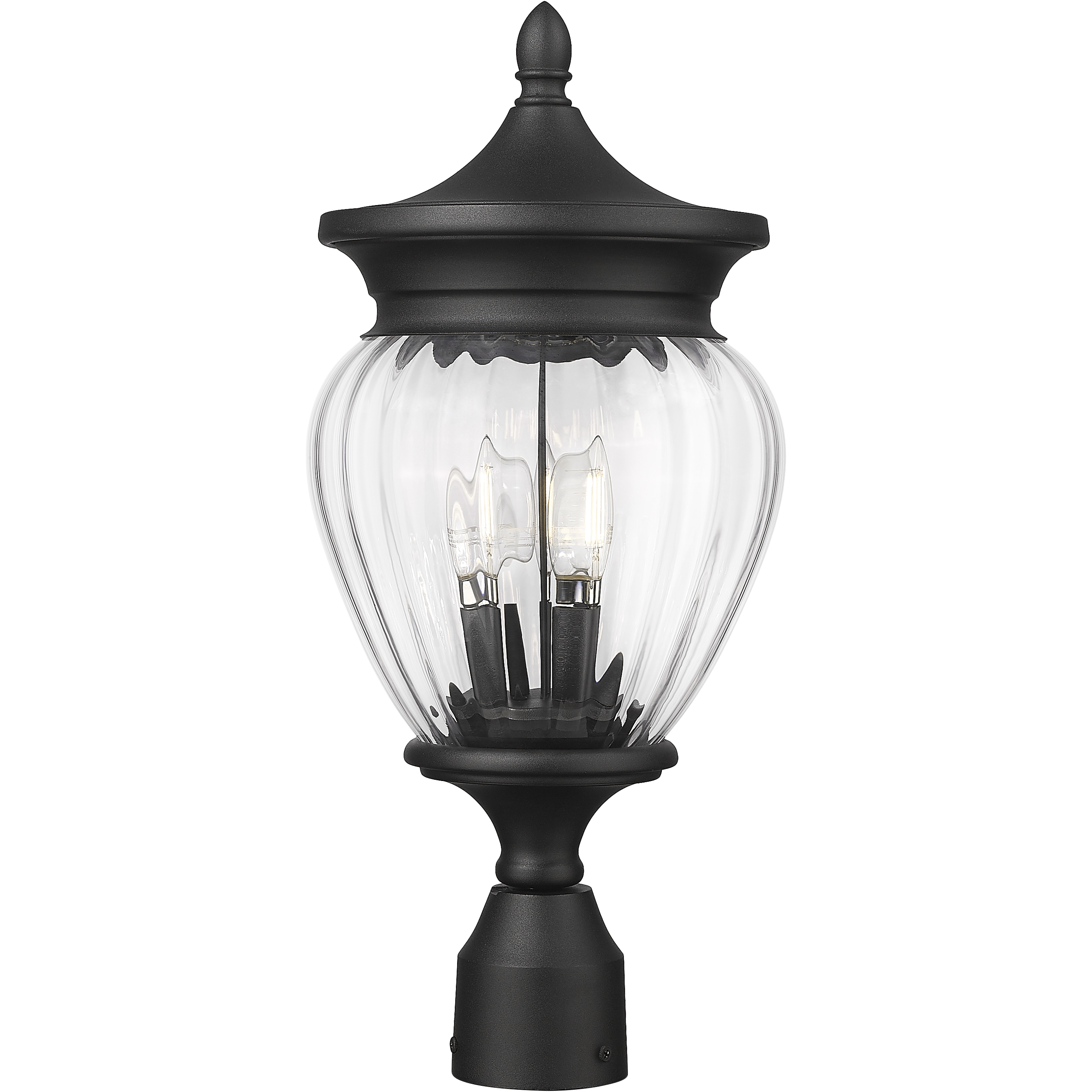 Davina 3 Light 20.25 inch Black Outdoor Post Mounted Fixture in G9