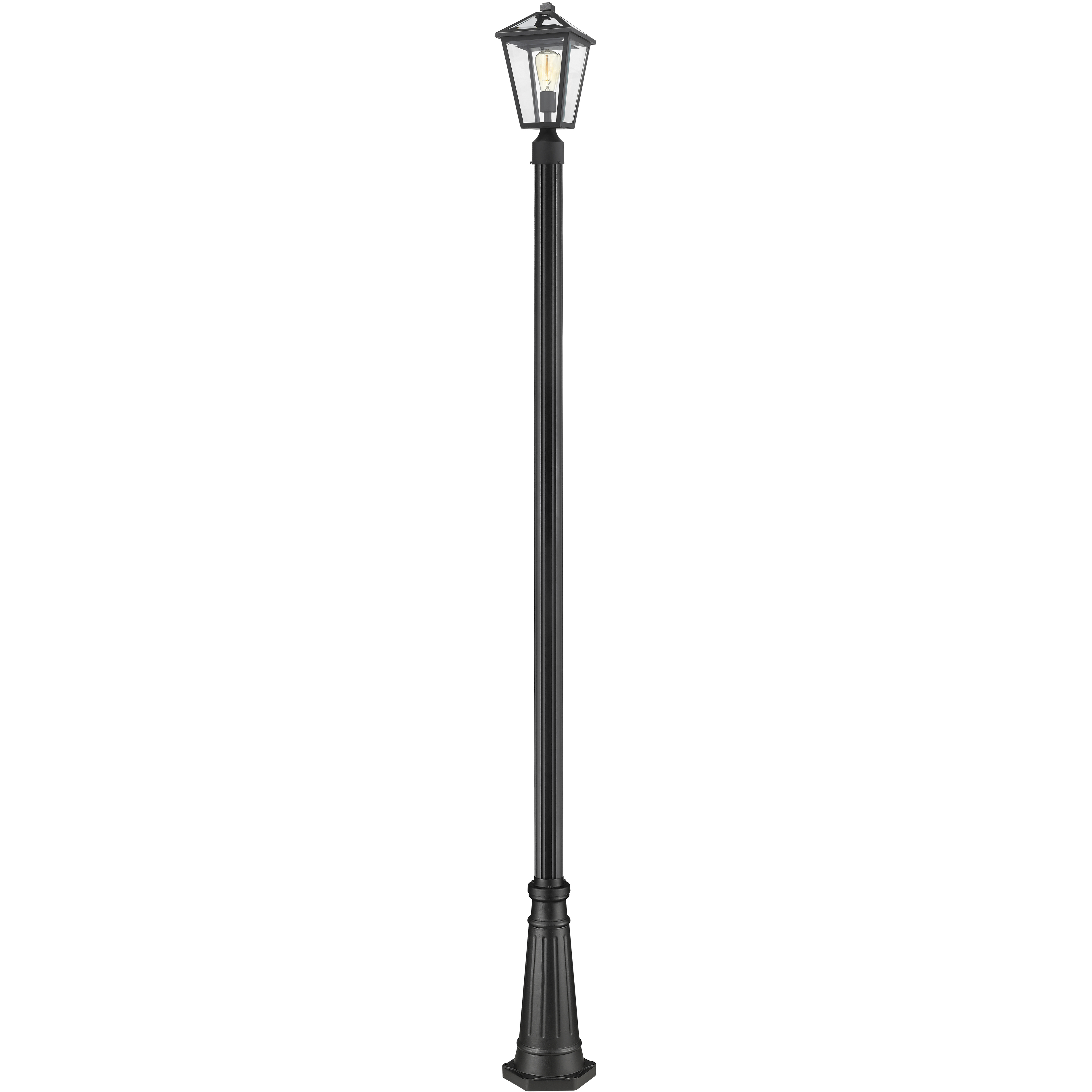 Talbot 1 Light 110.25 inch Black Outdoor Post Mounted Fixture in Clear Beveled Glass