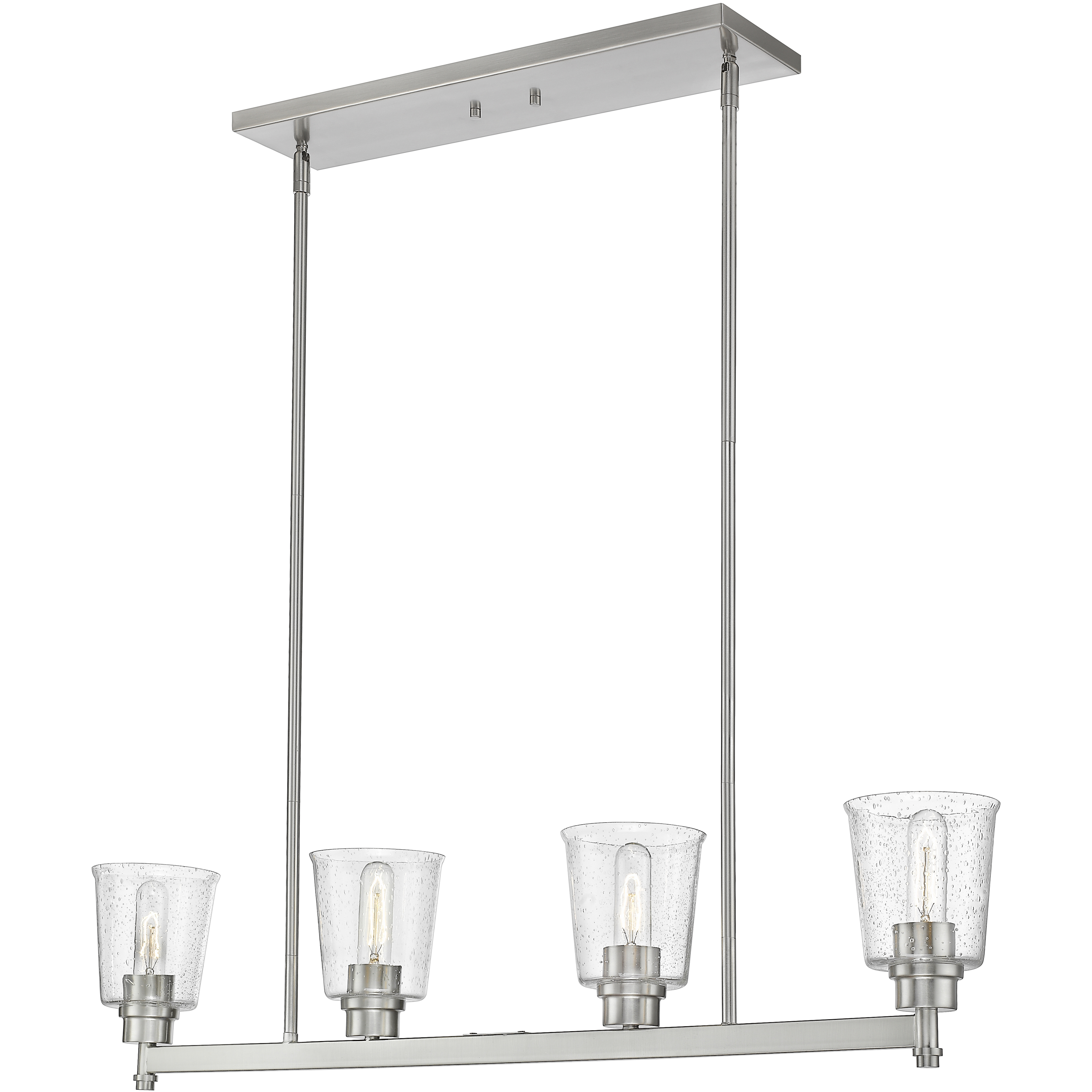 Bohin 4 Light 40 inch Brushed Nickel Linear Chandelier Ceiling Light