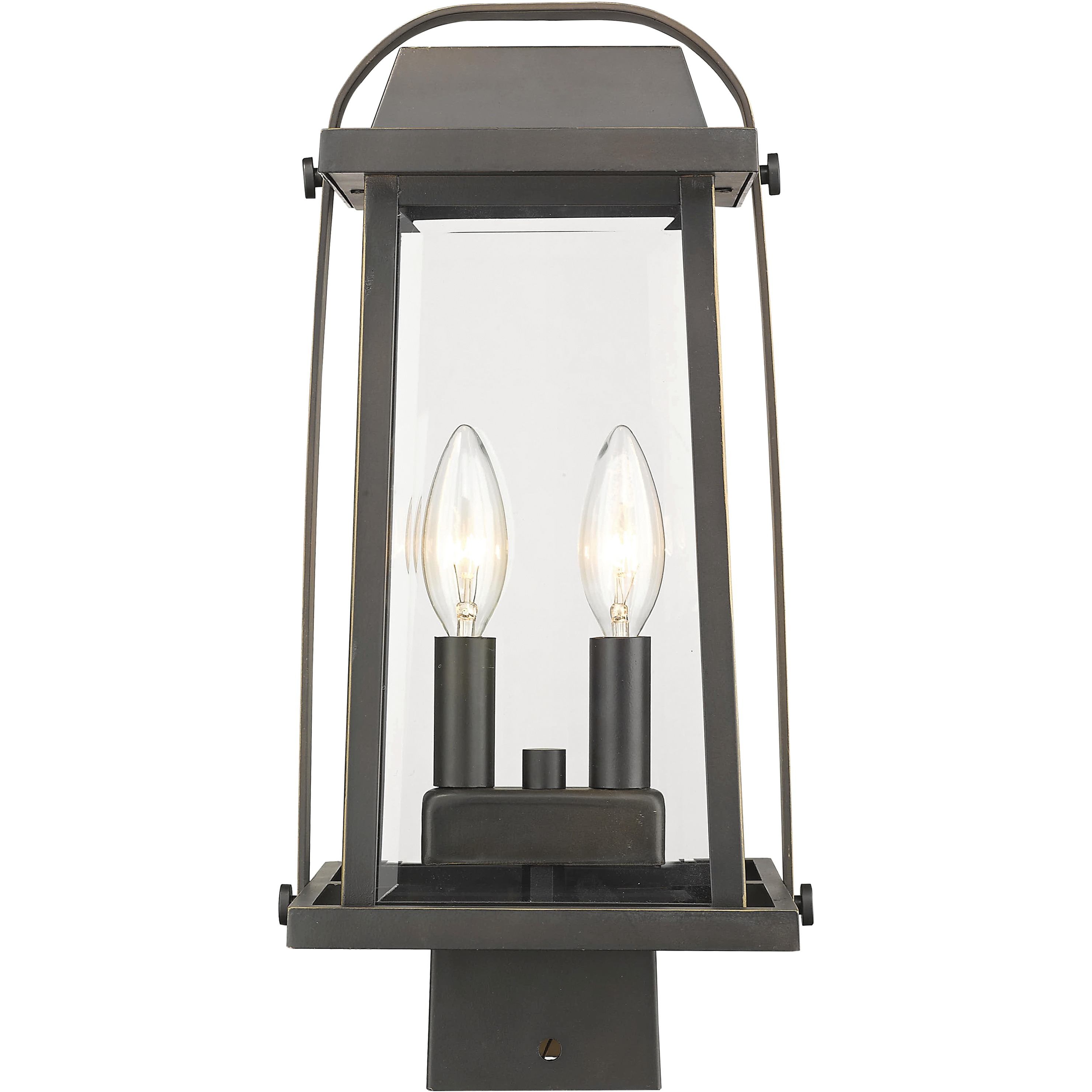 Millworks 2 Light 15.25 inch Oil Rubbed Bronze Outdoor Post Mount Fixture