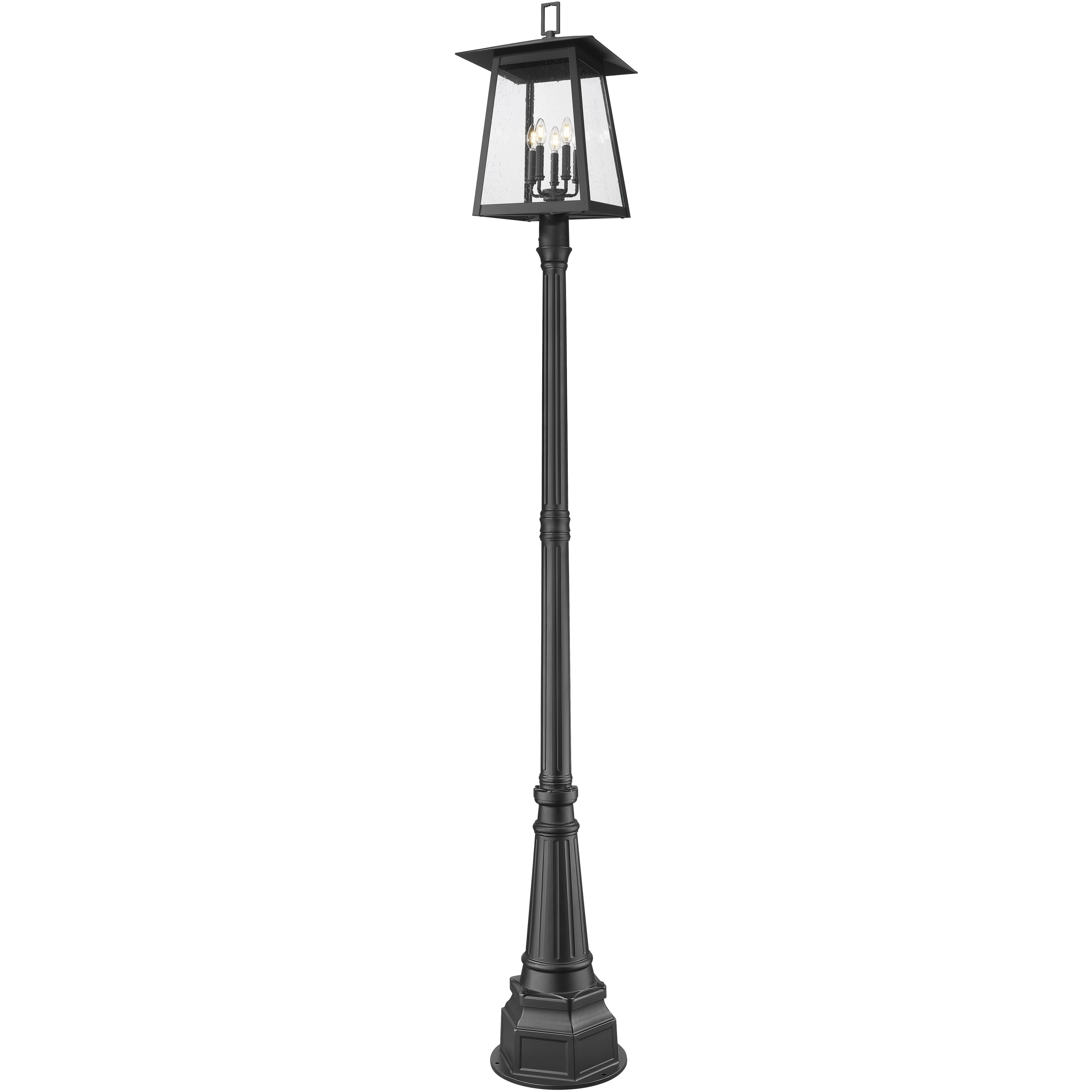 Rainer 5 Light 109.5 inch Black Outdoor Post Mounted Fixture in G9