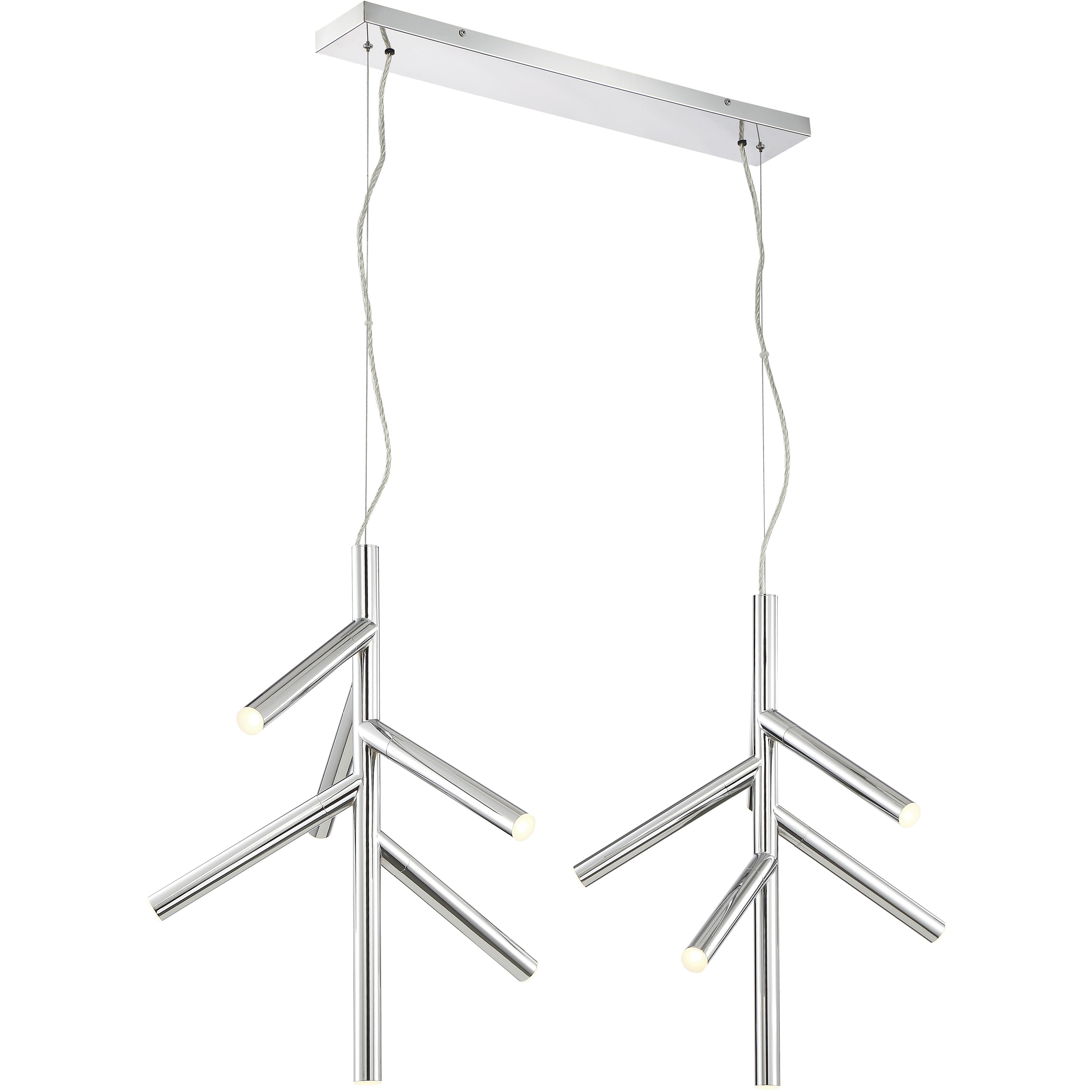 Forest LED 43.75 inch Chrome Linear Chandelier Ceiling Light in 12